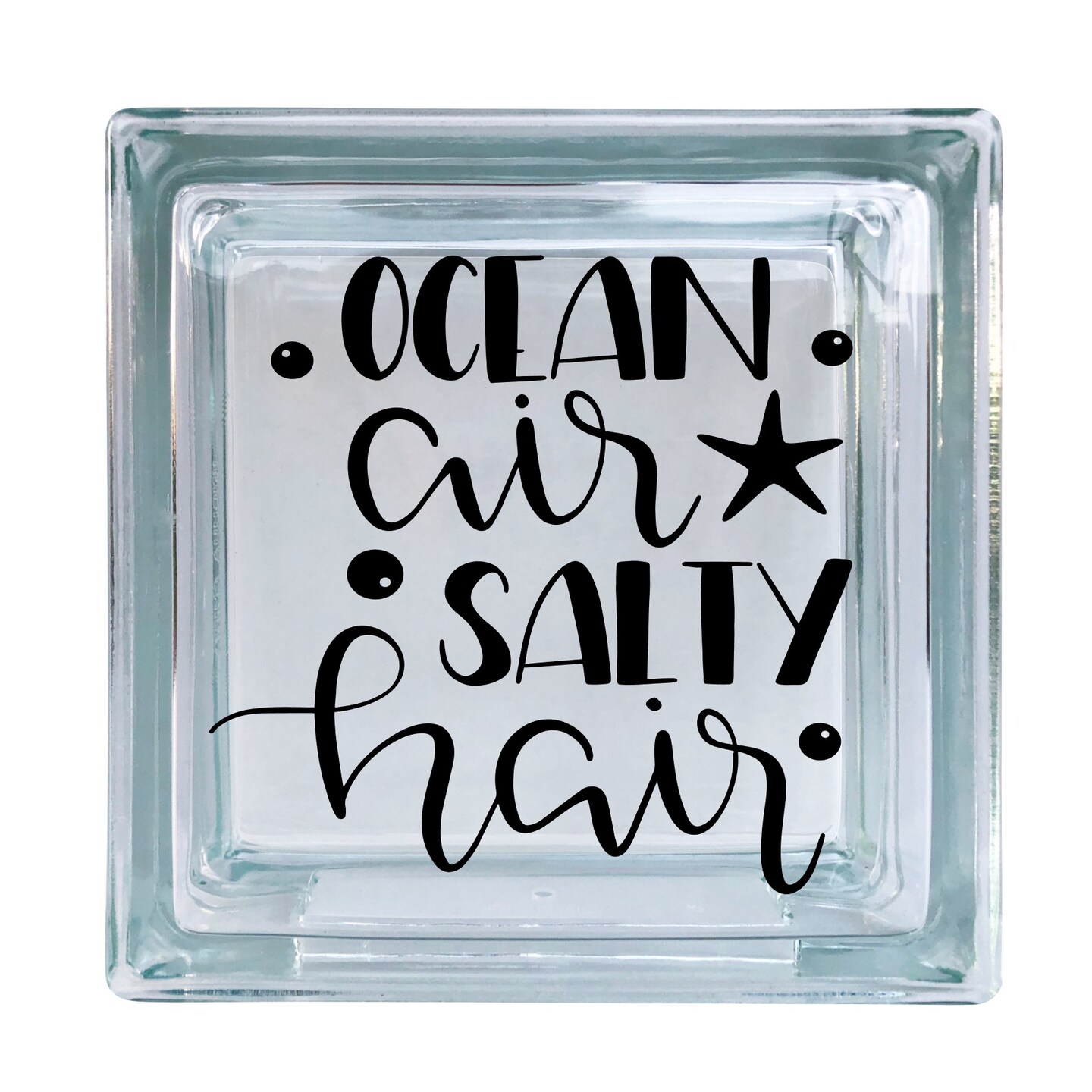 Ocean Air Salty Hair Beach Vacation Inspirational Vinyl Decal For Glass
