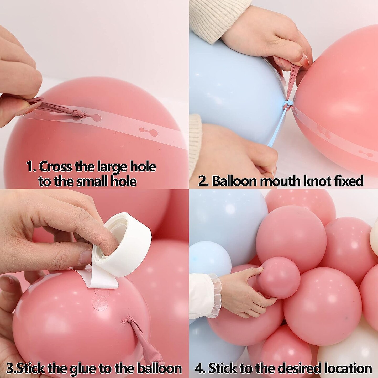 Pink and Blue Balloons Dusty Arch Kit Garland Nude for Gender Reveal Baby Shower Decorations Bear