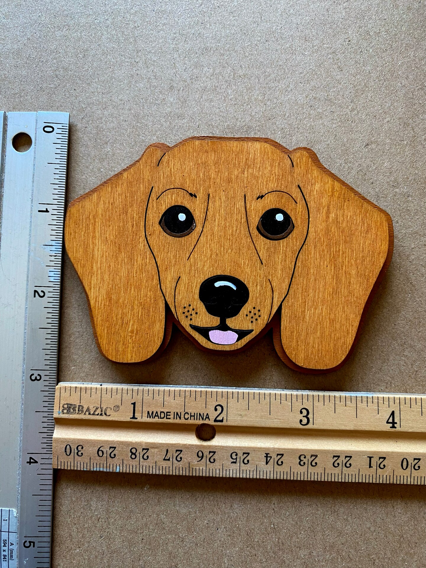 Dachshund handcrafted Dog magnet - wooden hand painted cute puppy