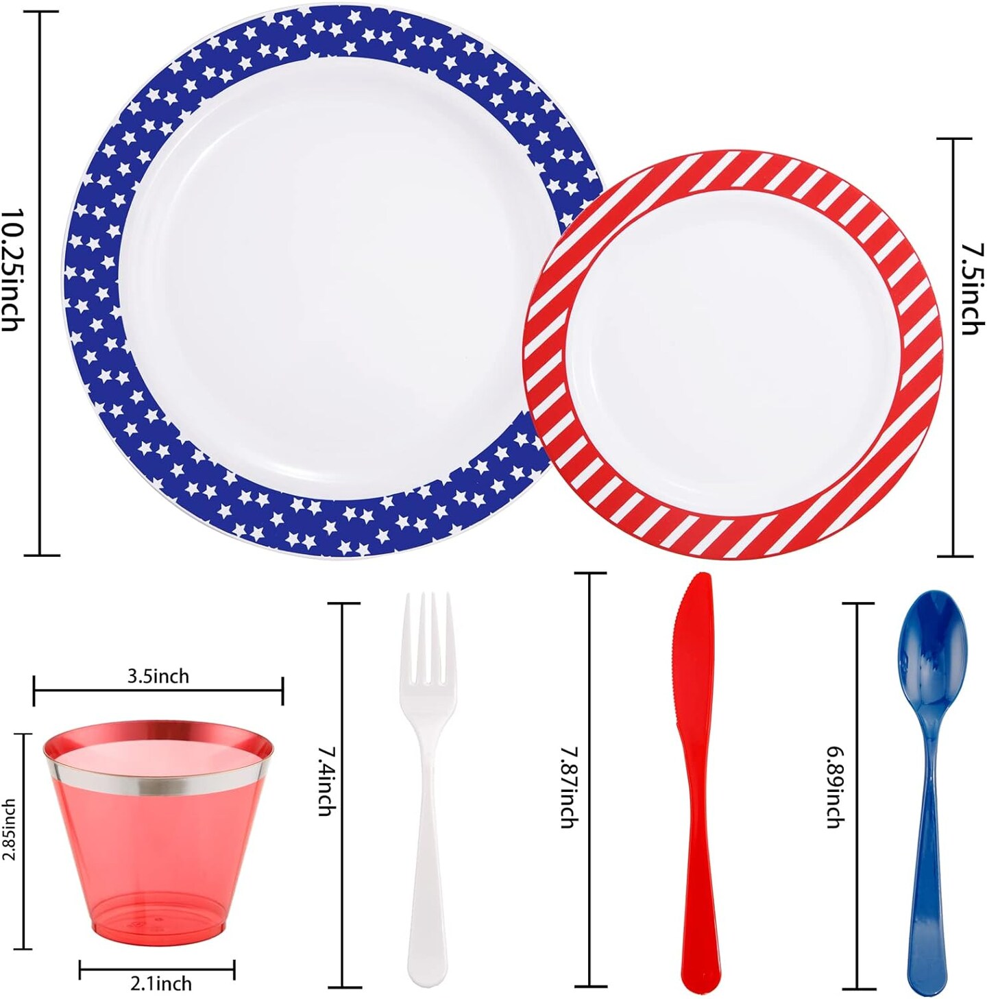 180-Pieces American Flag Dinnerware Set