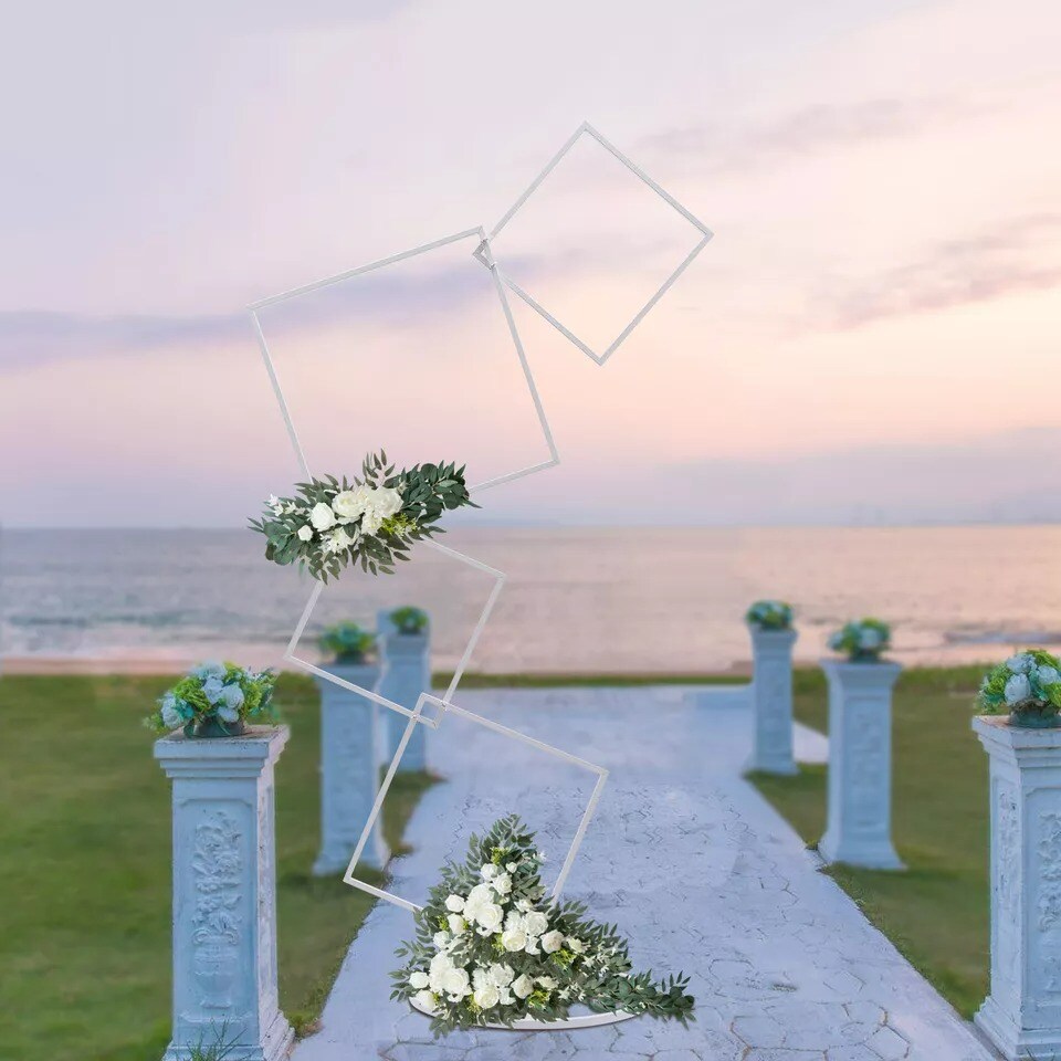 Metal Square Flower Frame Plants Display Stand Wedding Party Backdrop Decor