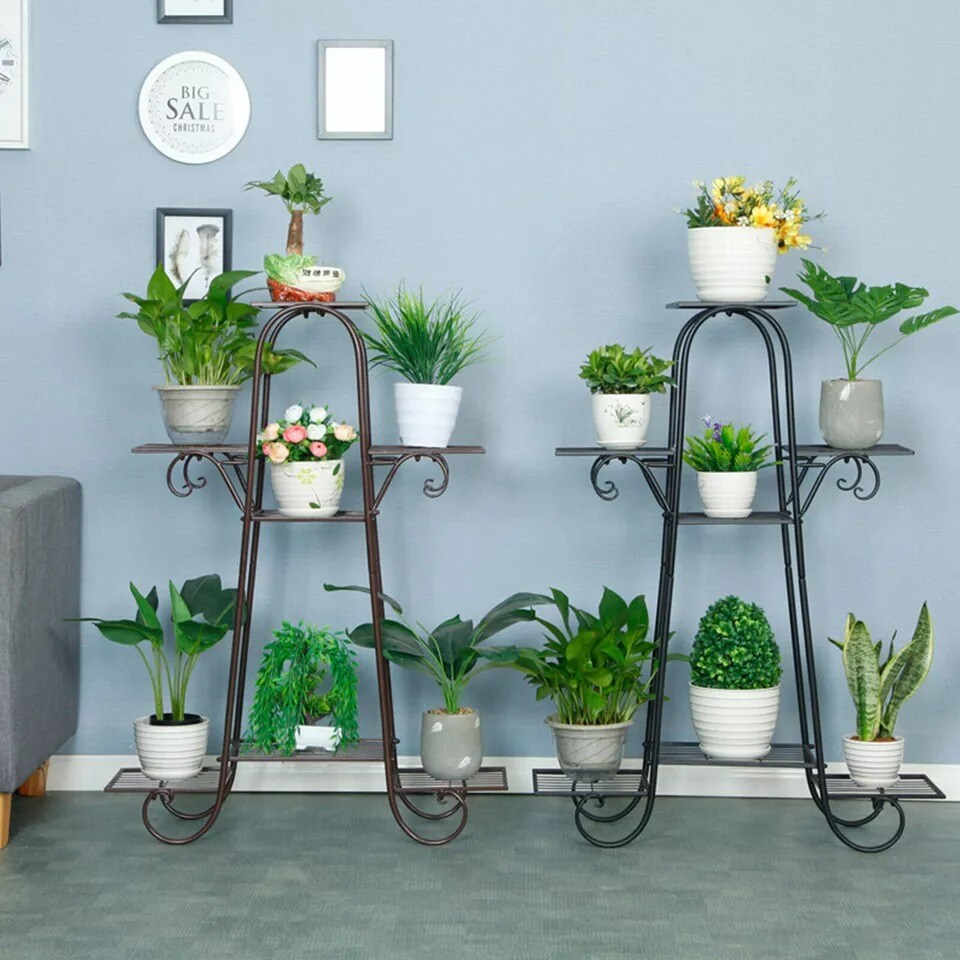 7 Tier Extra Large Indoor Metal Plant Stand Shelf Anti Rust Garden Flower Rack