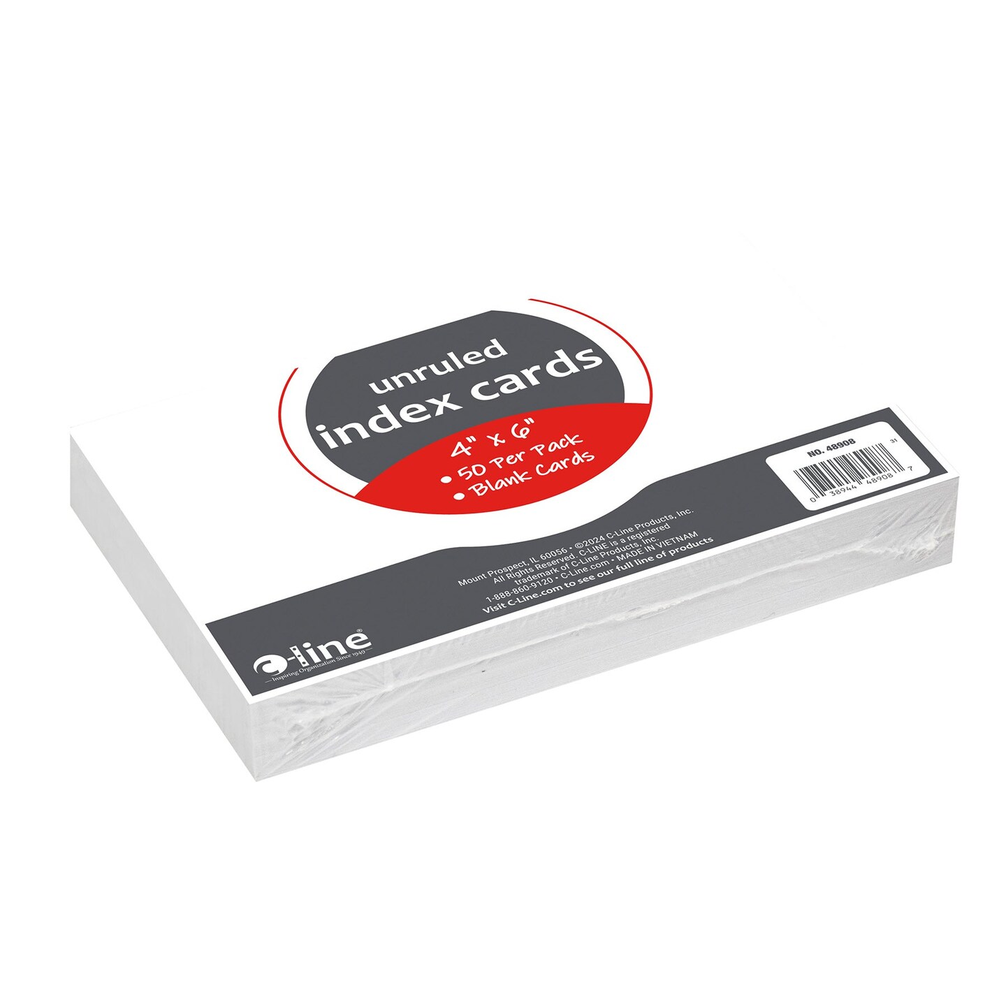 Index Cards, 4&#x22; x 6&#x22;, White, Unruled, 50 Per Pack, 10 Packs