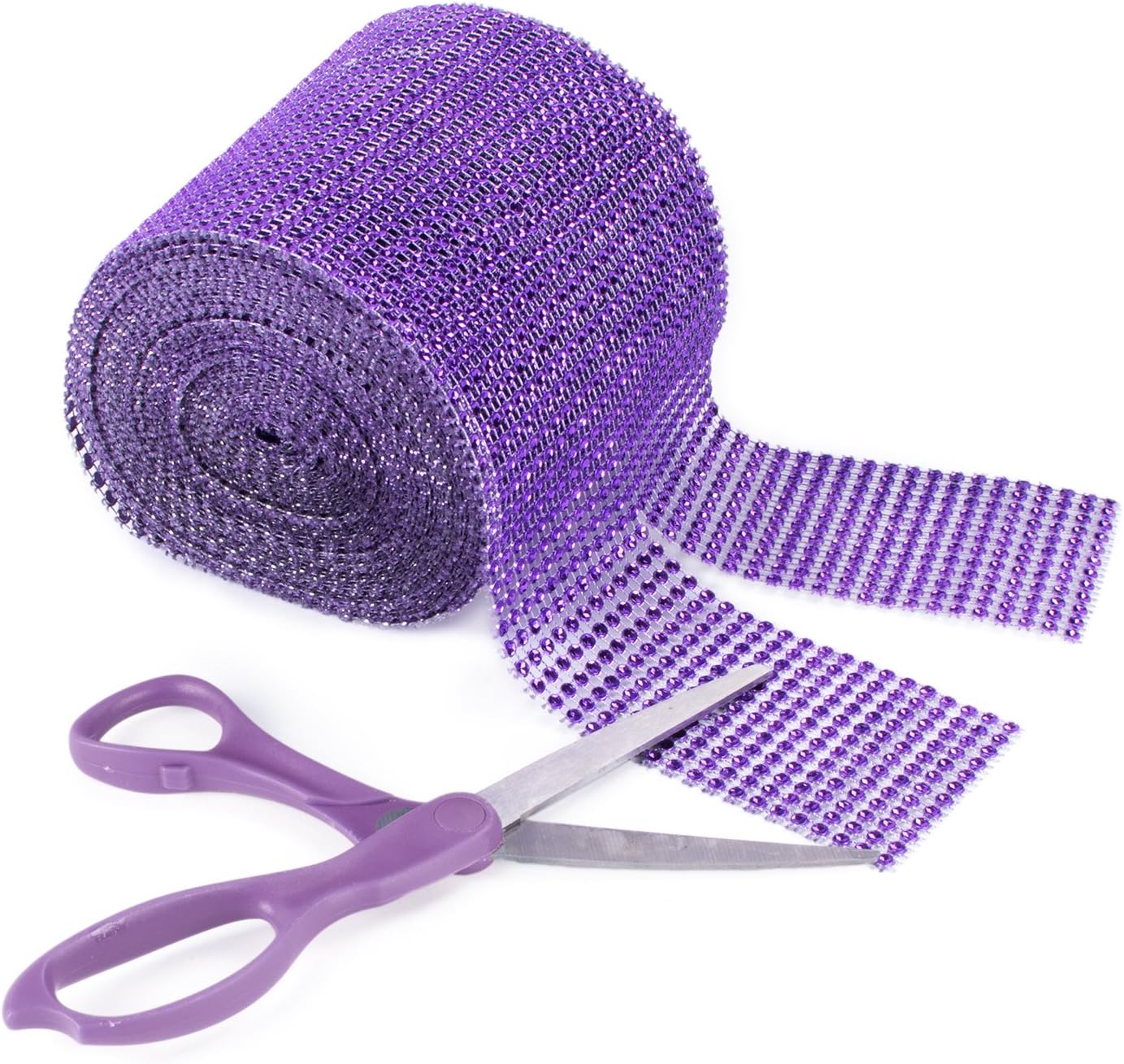 Sparkling Rhinestone Mesh Ribbon for Event Decorations, Wedding Cake, Birthdays, Baby Shower, Arts &#x26; Crafts, 4.75&#x22; x 10 Yards, 24 Row, 1 Roll