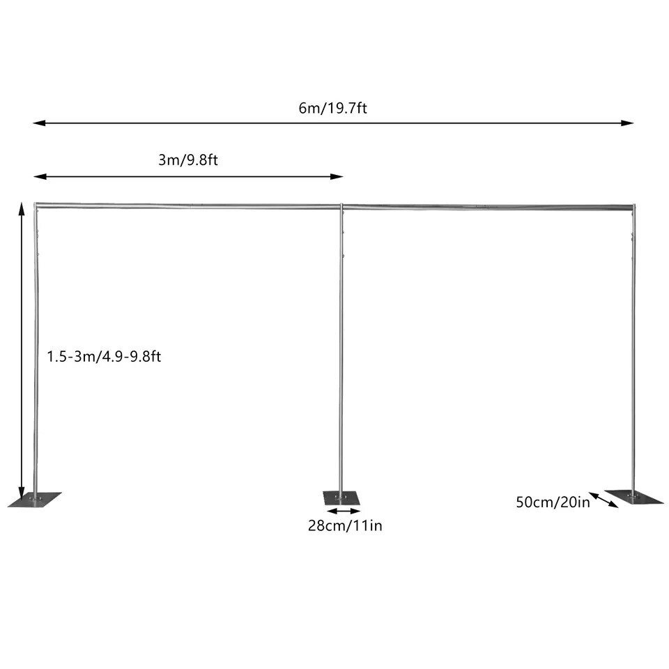 Backdrop Stand Pipe Kit Heavy Duty Background Pipe Rack Wedding Party Decor
