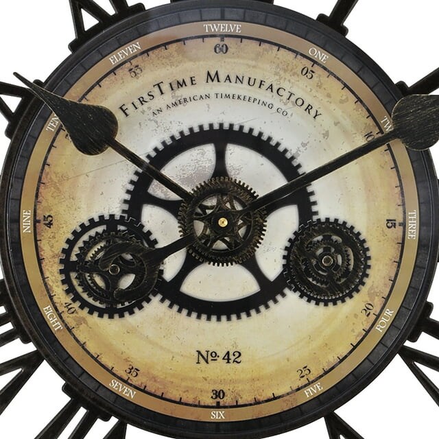FirsTime &#x26; Co. Black Gearworks Wall Clock, Industrial, Analog, 24 x 2 x 24 in (3.8) 3.8 stars out of 5 reviews 5 reviews