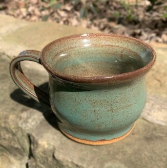 8 oz, handmade sage green stoneware mug, pottery coffee mug, handmade tea cup, made to order