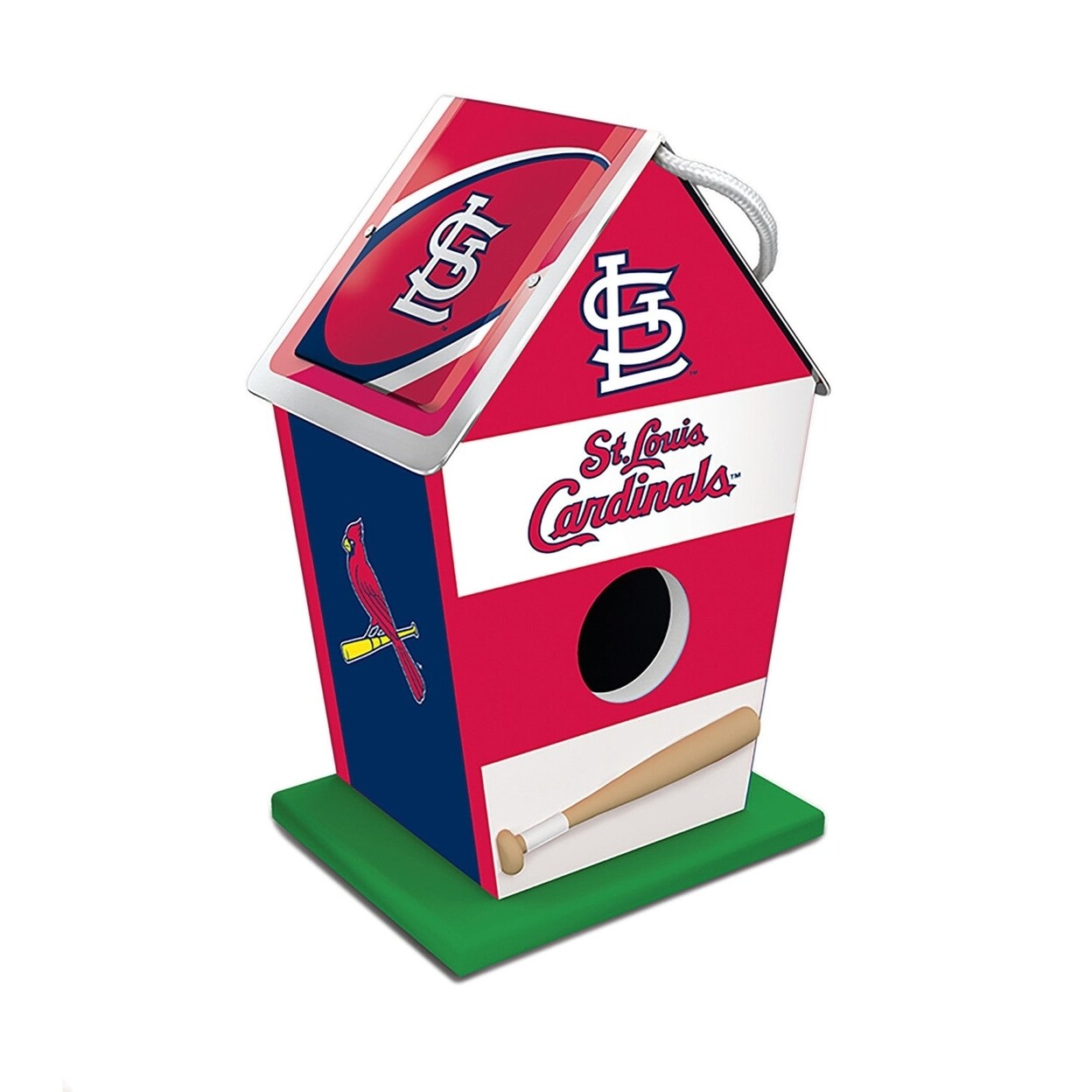 St. Louis Cardinals Birdhouse Wood Waterproof Rolled Tin Roof Easy