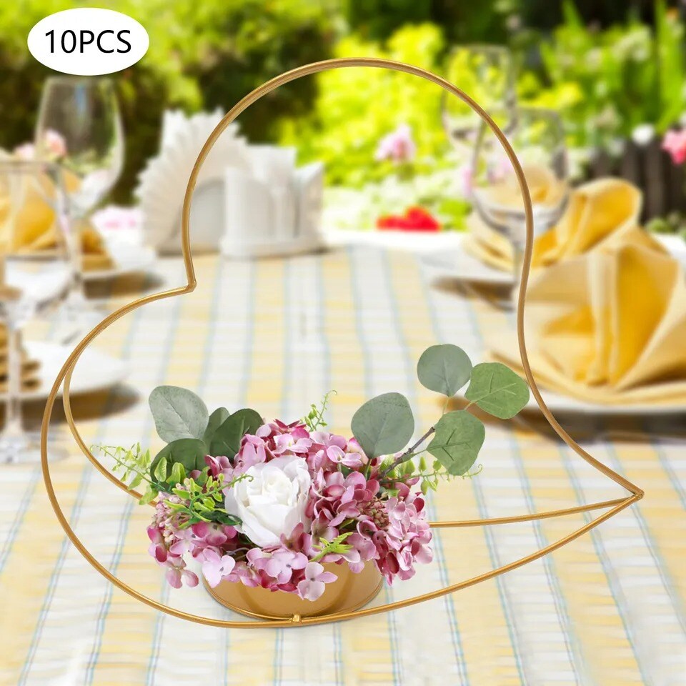 10 Pcs Gold Metal Geometric Centerpiece Elegant Wedding Centerpieces