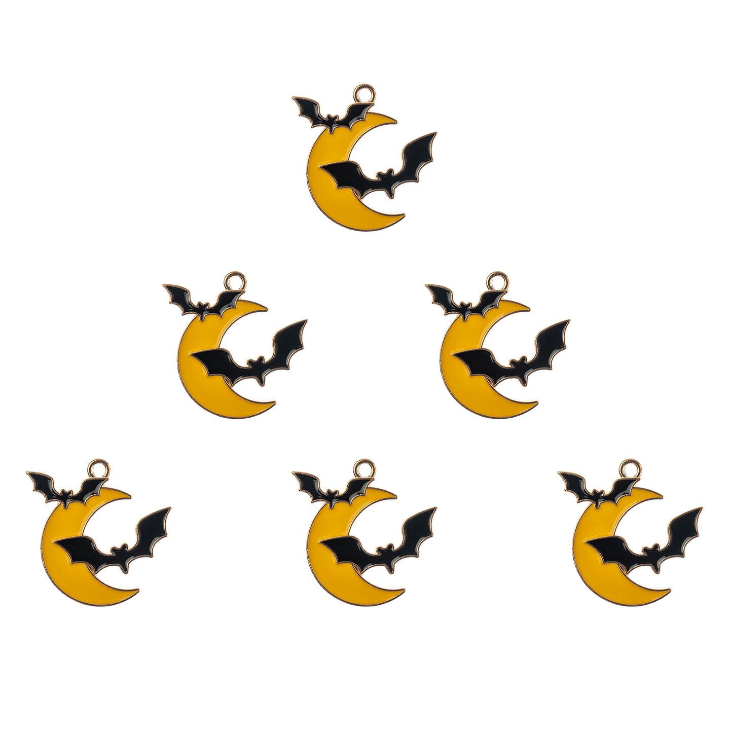 John Bead Sweet & Petite Bats and Moon Halloween Charms, 6pcs