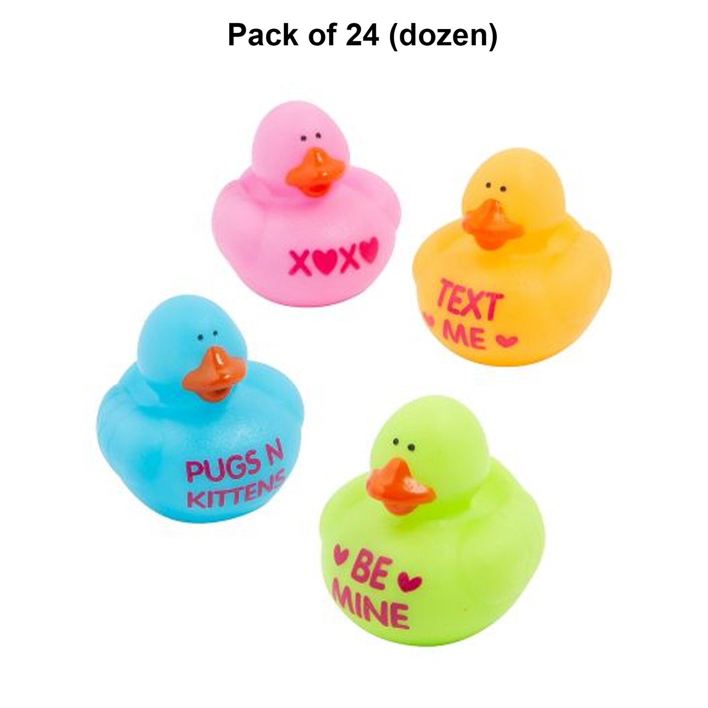 Candy Heart Phrases Rubber Ducks | MINA&#xAE;