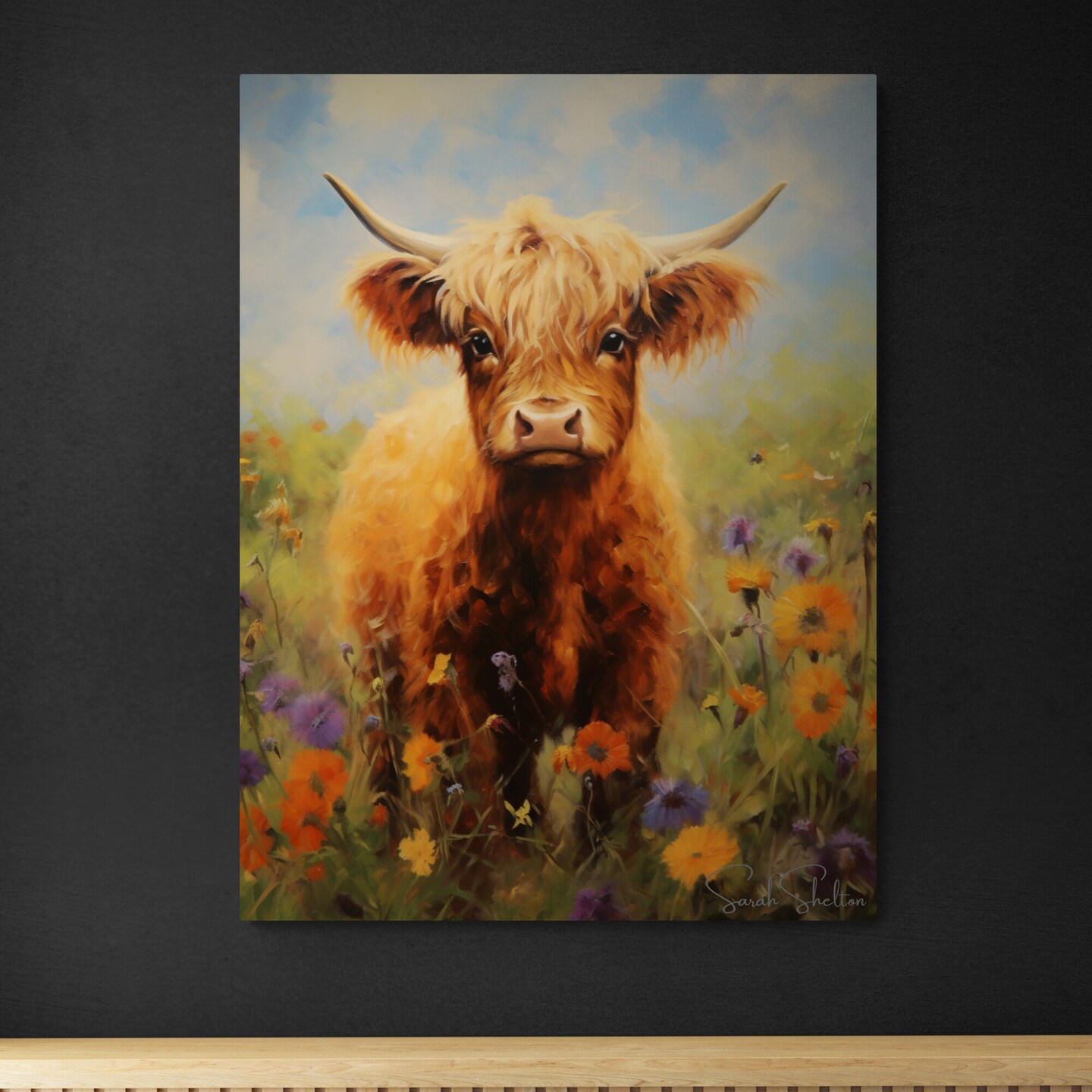 Hand Painted Cow Print on Premium Canvas Farmhouse Wall Decor for Nursery Gift for Farmer Ranch Home Decor Gift - image10