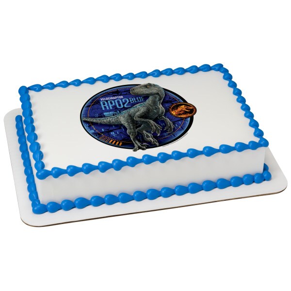 Jurassic World Fallen Kingdom Blue Edible Cake Topper Image - 7.5&#x22; Round