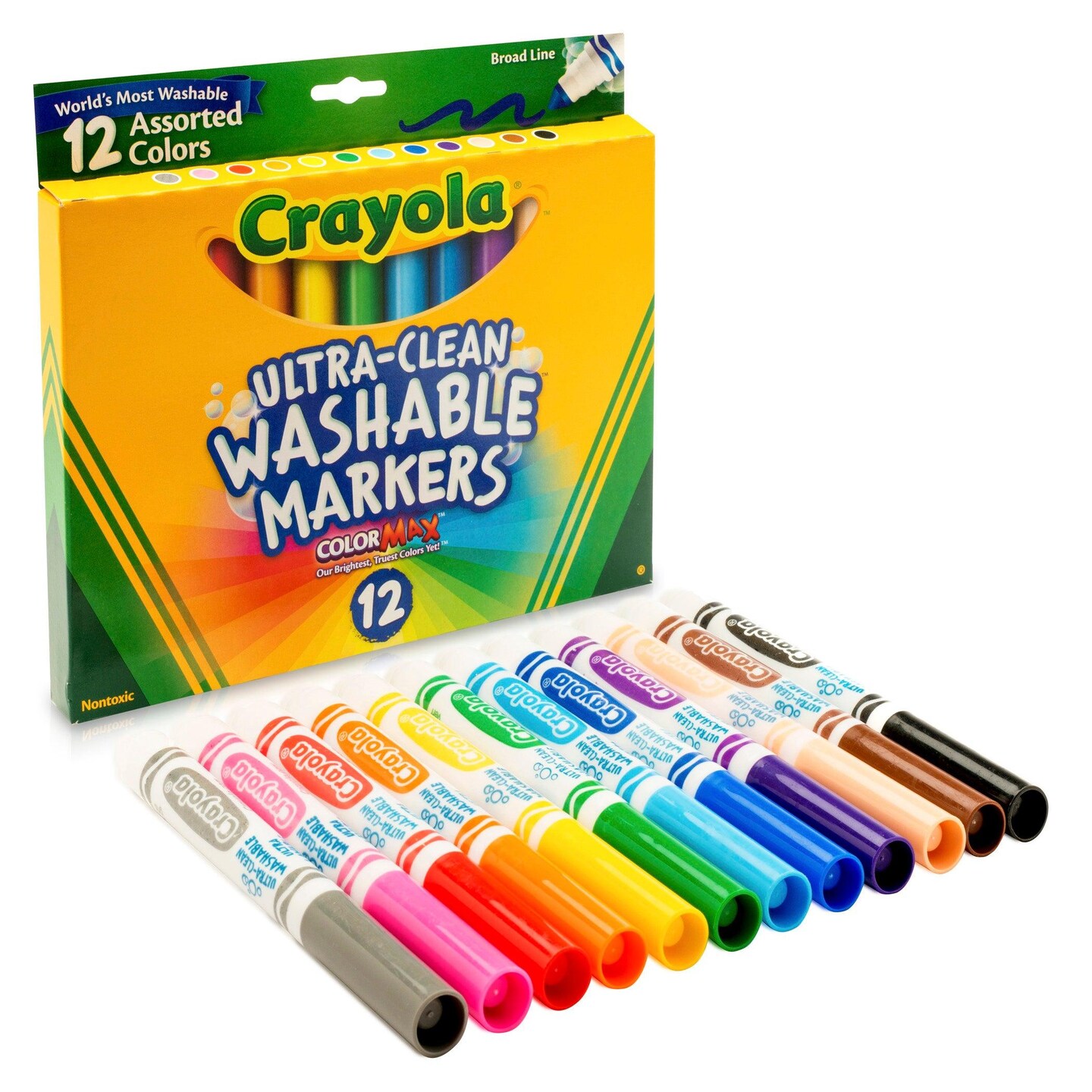 Ultra-Clean Markers, Broad Line, Assorted Colors, 12 Per Box, 3 Boxes