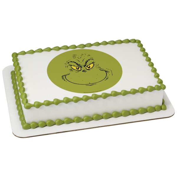 How the Grinch Stole Christmas - The Grinch Edible Cake Topper Image - 7.5&#x22; Round
