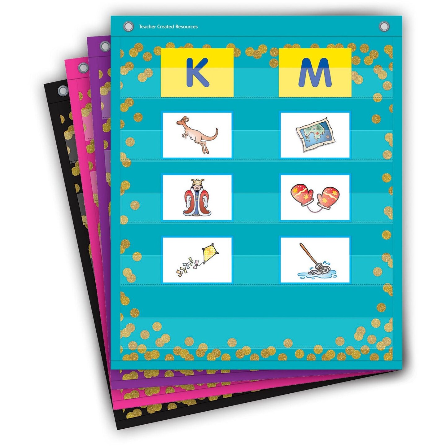 Confetti Colorful Magnetic Mini Pocket Charts, 14&#x22; x 17&#x22;
