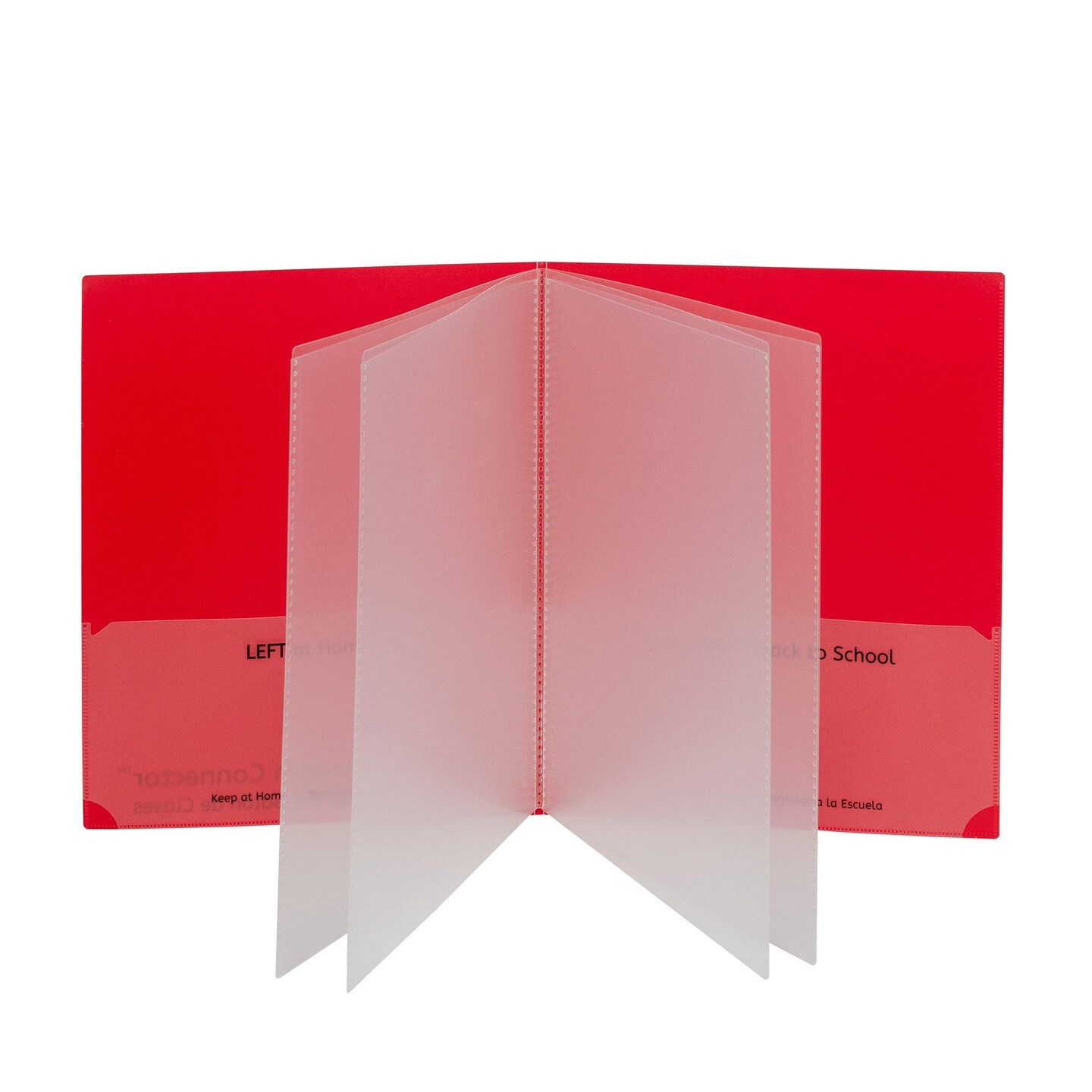 Classroom Connector&#x2122; Multi-Pocket Folders, Red, Box of 15