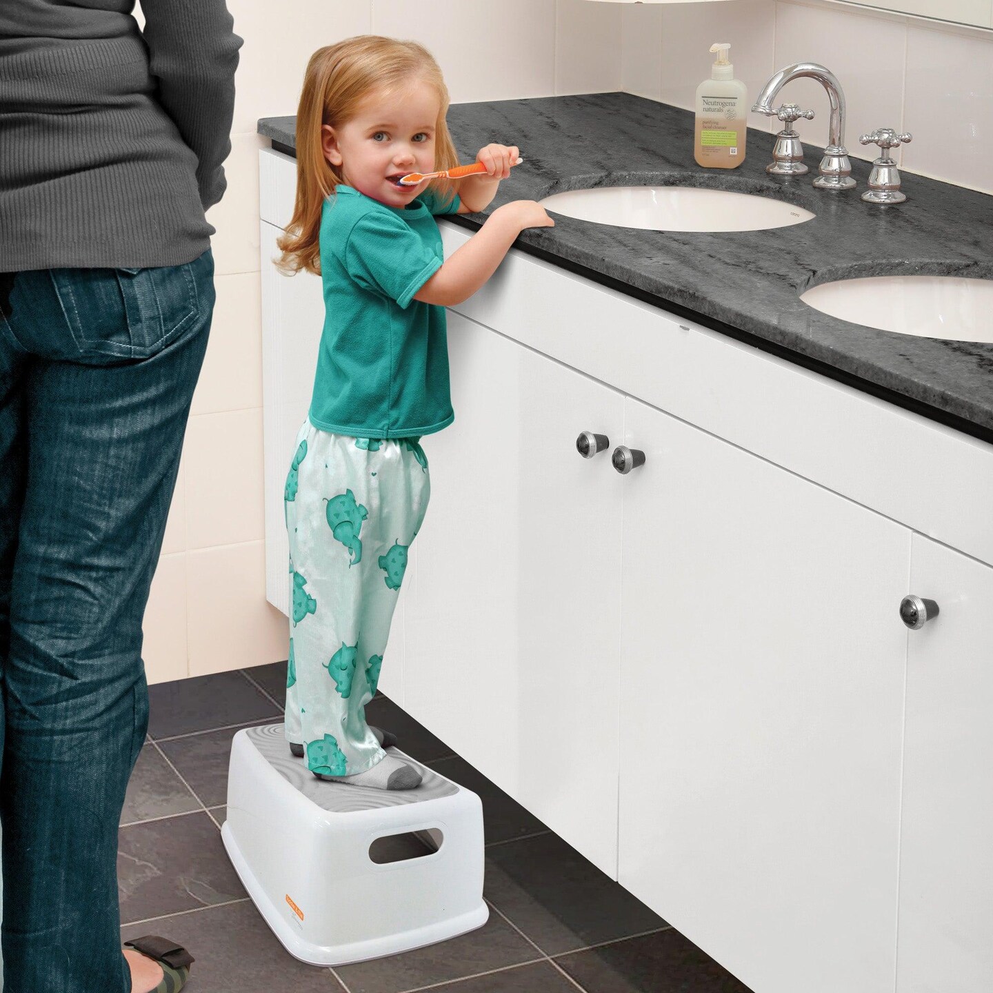 Toddler &#x26; Me&#x2122; Step Stool, Gray/White