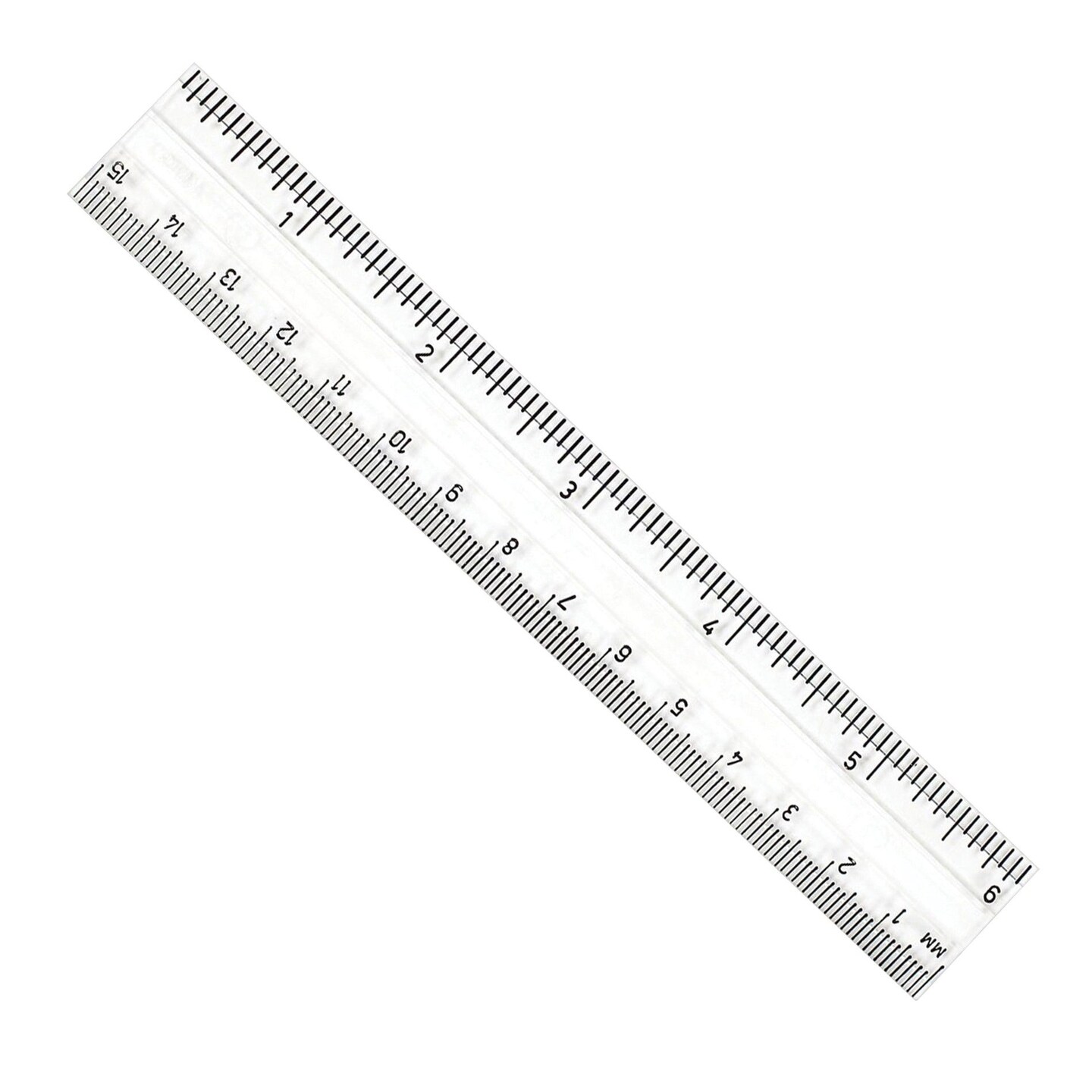 Plastic Ruler, 6&#x22;, Inches/Metric, Clear, Pack of 48