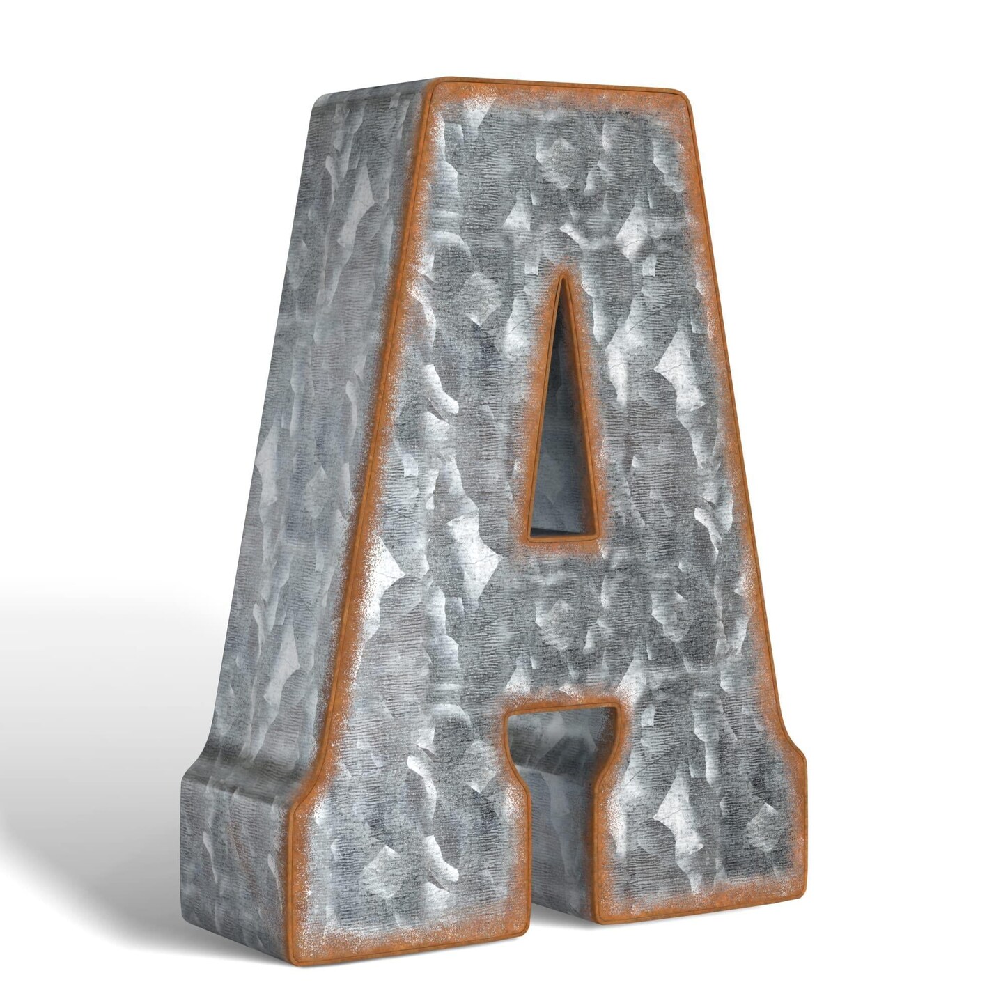 Galvanized Metal Letters for Wall Decor   3D Letter A for Hanging or Freestanding   Unique Blend of Rustic Vintage Western and Industrial Styles   Fits for Living Room Lobby Kitchen Bedroom Decoration