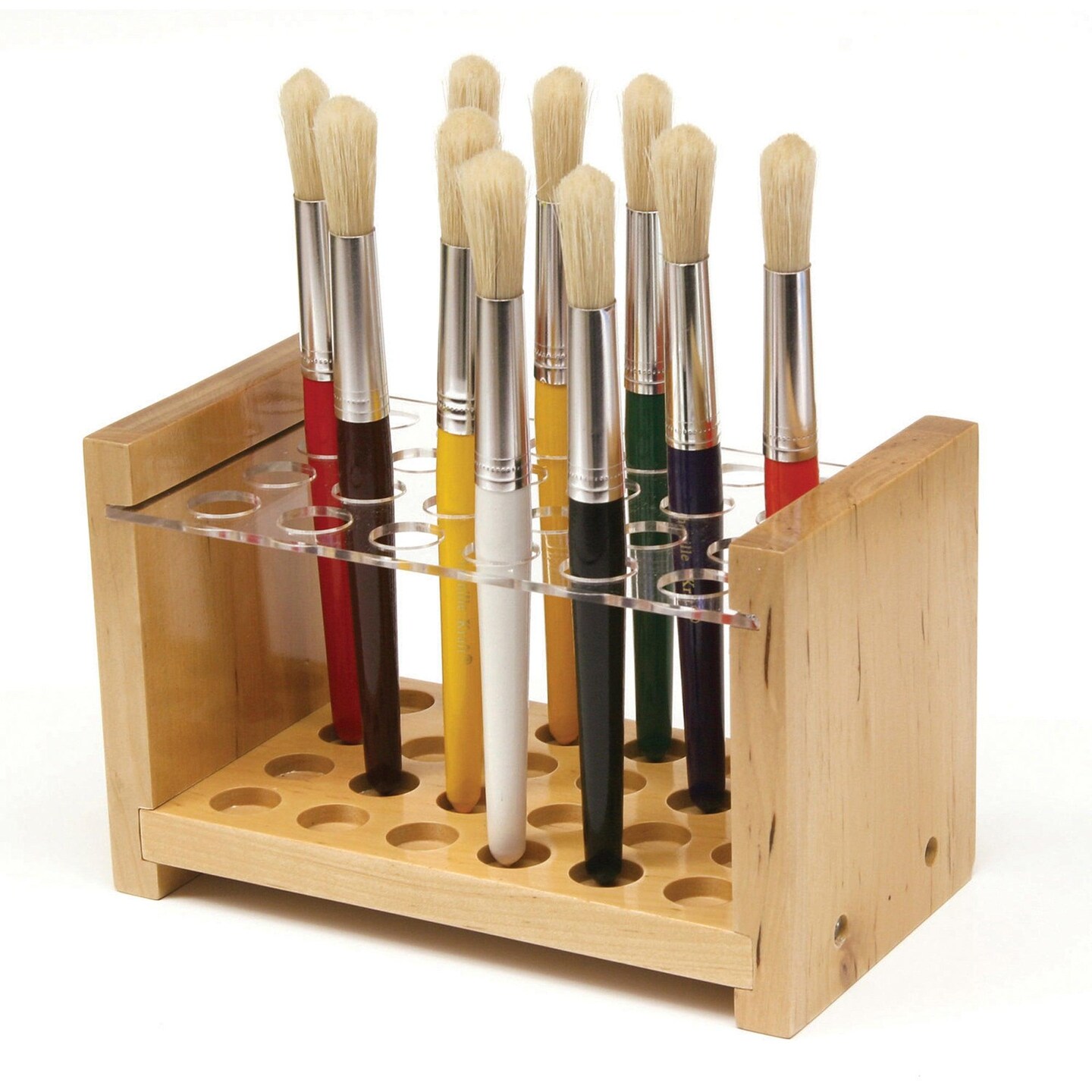 Paint Brush Holder, Wood/Acrylic, 5&#x22; x 8.25&#x22;, 1 Piece