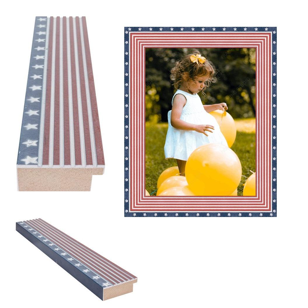 Red White and Blue Picture Frame Wall Hanging USA Framing