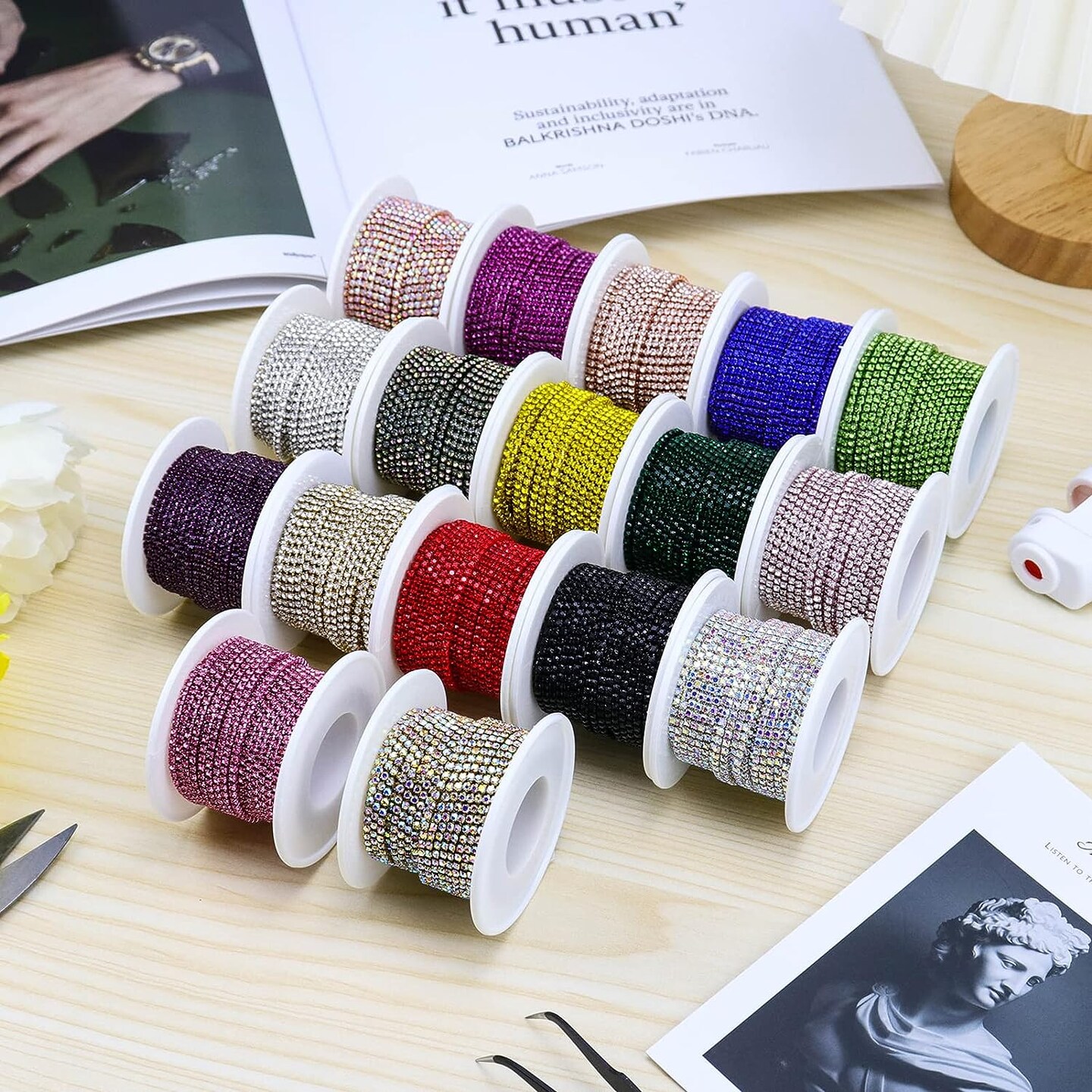 10 Yards 2MM Crystal Rhinestone Close Chain Trim for Sewing Crocs Shoes Clothes Cups, SS6 Claw Rhinestone Chain for Craft Jewelry Wedding Bouquet DIY Decoration, Silver