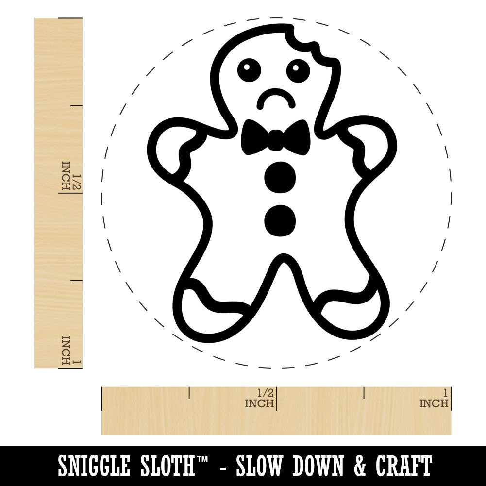 Gingerbread Man Sad Eaten Cookie Christmas Rubber Stamp for Stamping ...
