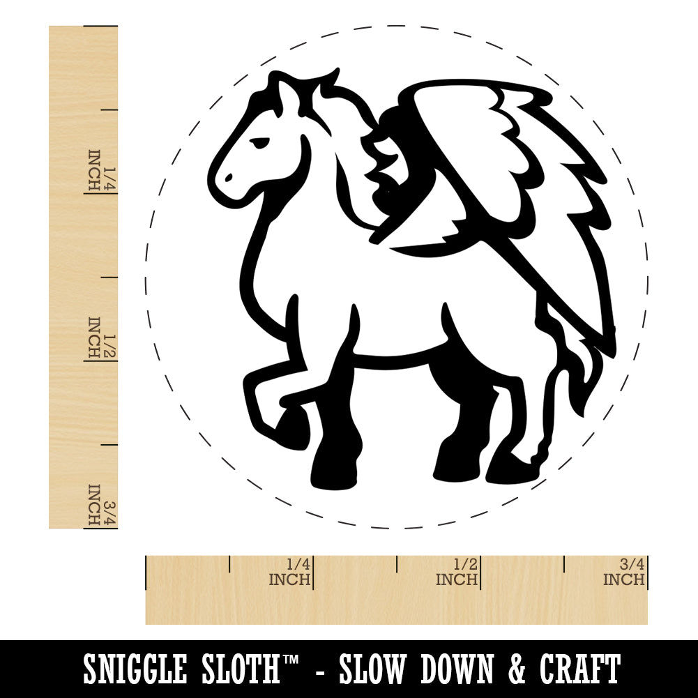 Mythical Winged Horse Pegasus Rubber Stamp for Stamping Crafting Planners