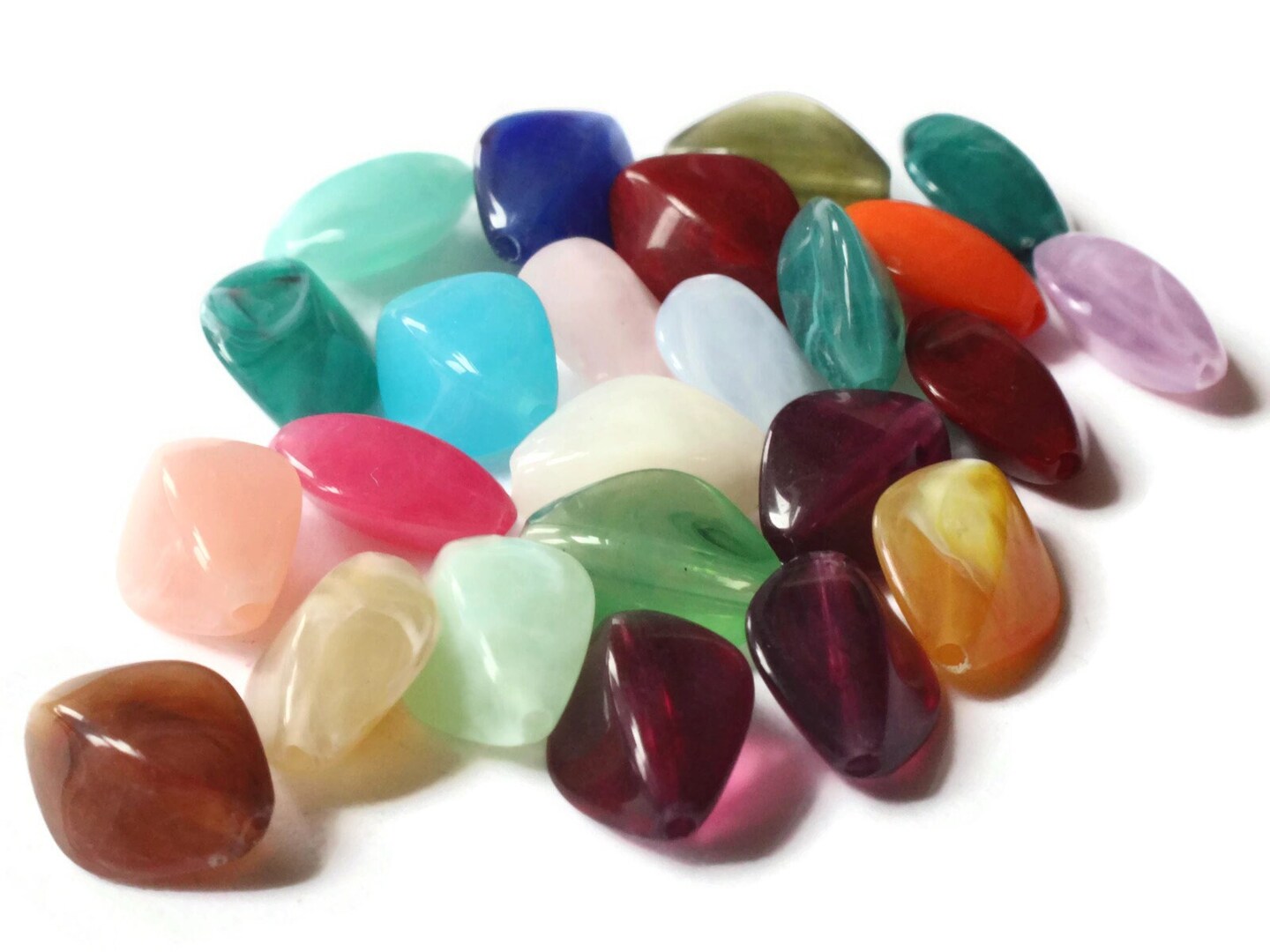 24 17mm Mixed Color Stone Look Acrylic Diamond Beads bK3