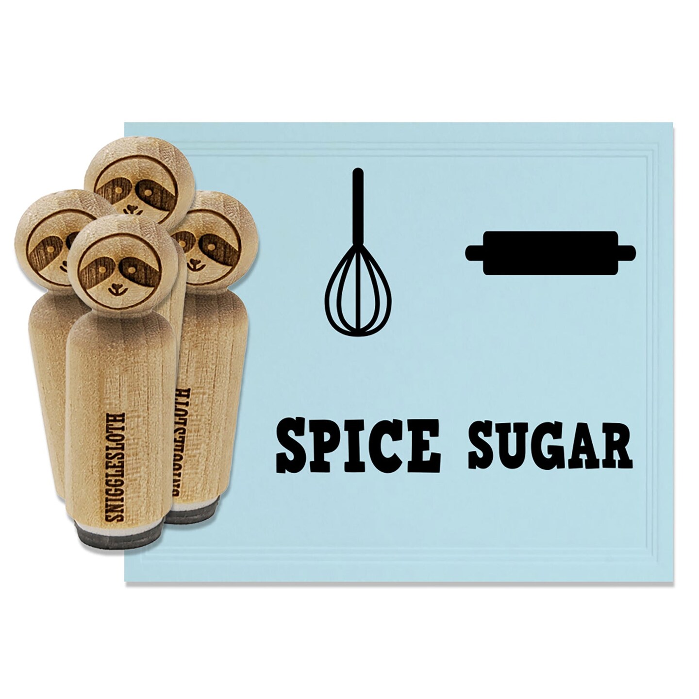 Baking Sugar Spice Rolling Pin Whisk Rubber Stamp Set for Stamping Crafting Planners