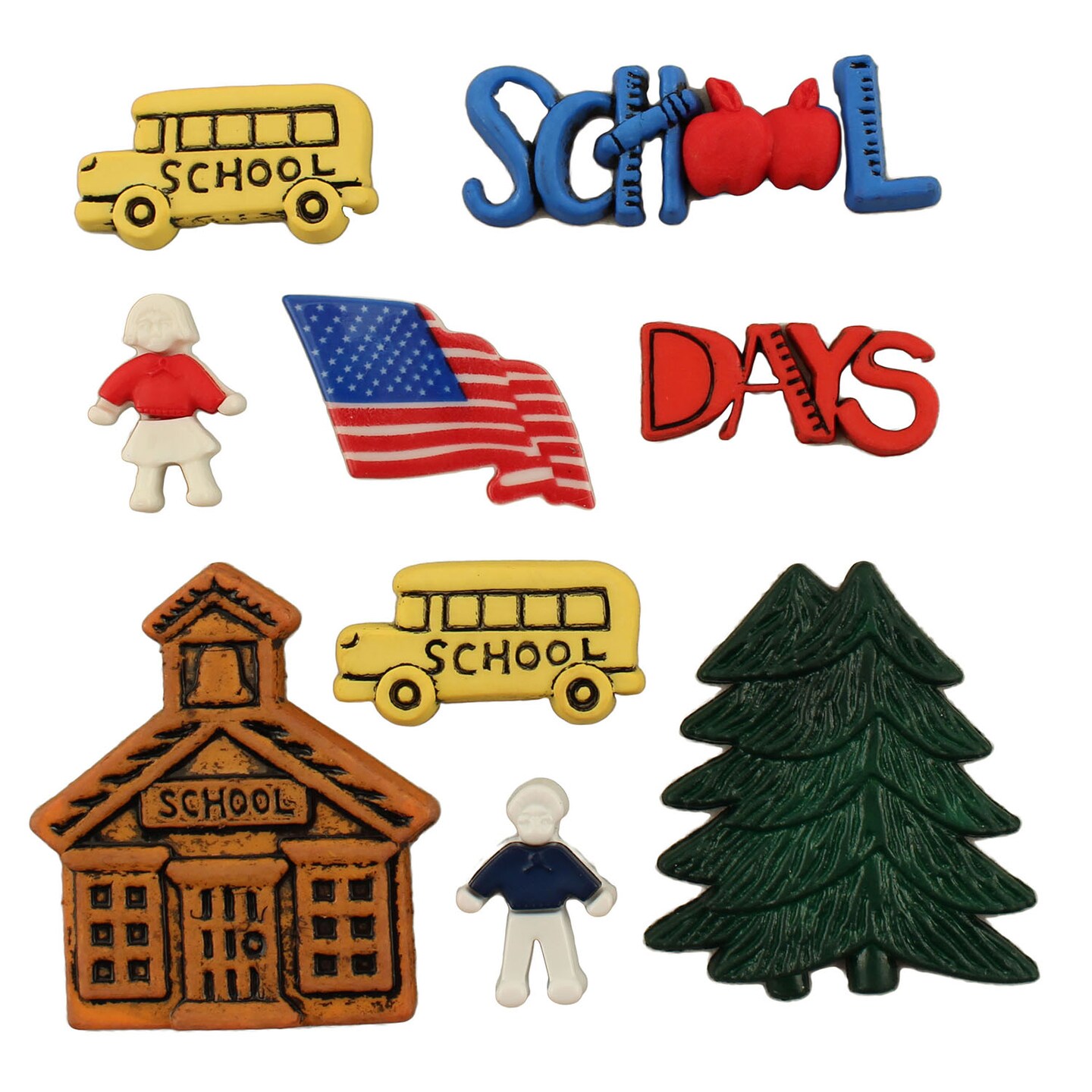 Buttons Galore and More Craft & Sewing Buttons - School Days - 27 Buttons
