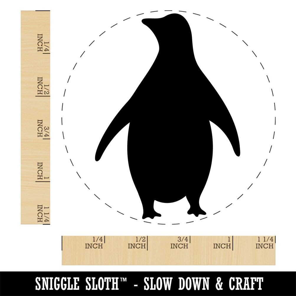 Chill Penguin Silhouette Rubber Stamp for Stamping Crafting Planners