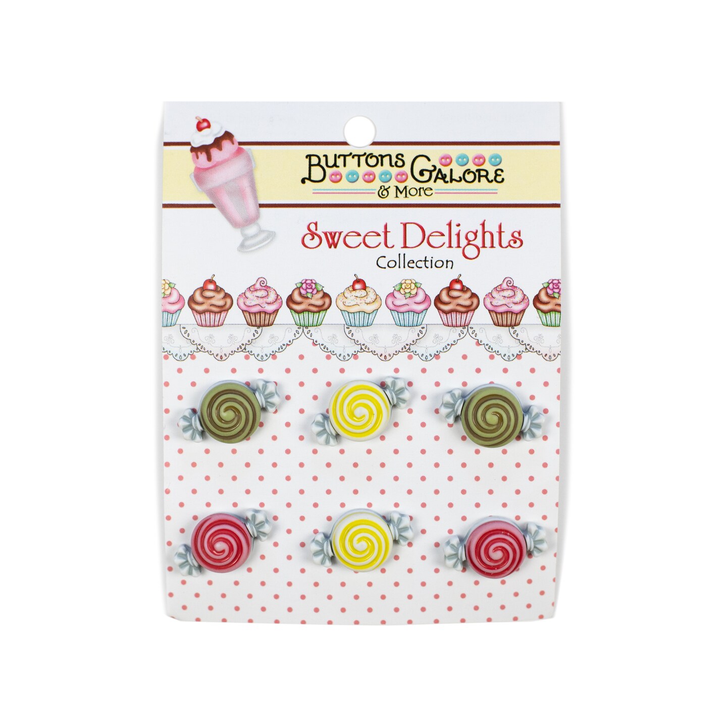 Buttons Galore and More Craft & Sewing Buttons - Candy Treats - 18 Buttons