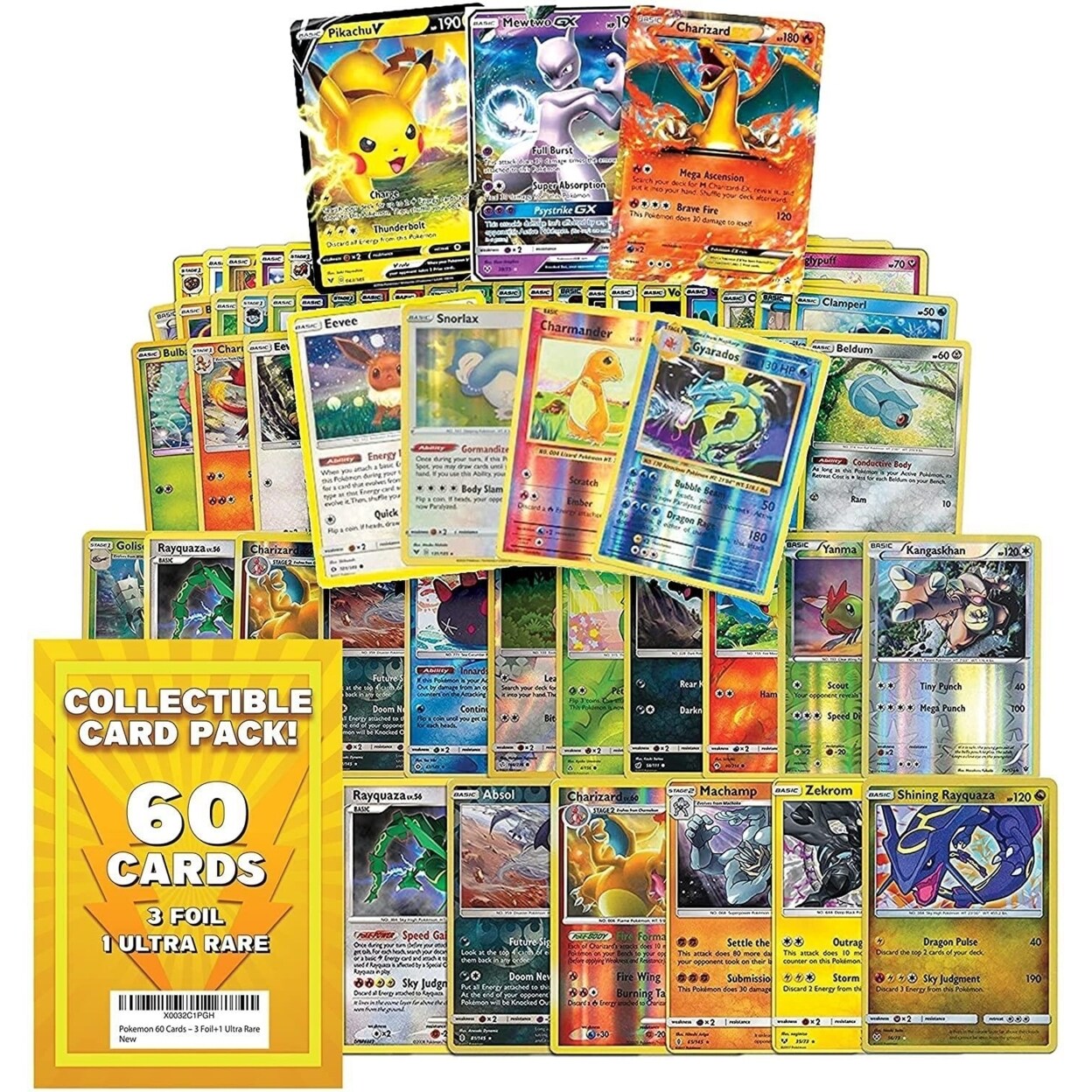Mighty Mojo Pokemon TCG 60ct Pack Trading Card Game 3 Foil 1 Ultra Rare Assortment