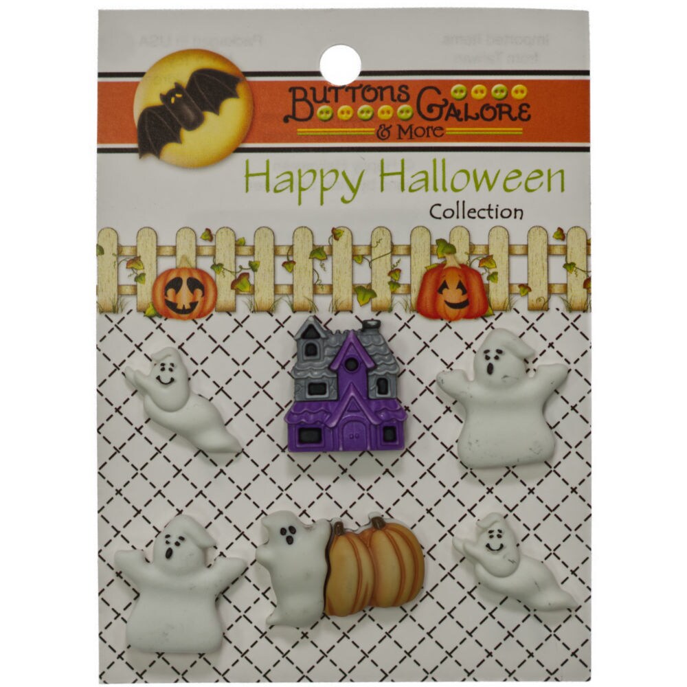 Buttons Galore and More Halloween Craft &#x26; Sewing Buttons - Boo! Buddies - 18 Buttons