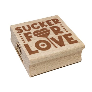 Sucker For Love Heart Lollipop Valentine&#x27;s Day Square Rubber Stamp for Stamping Crafting