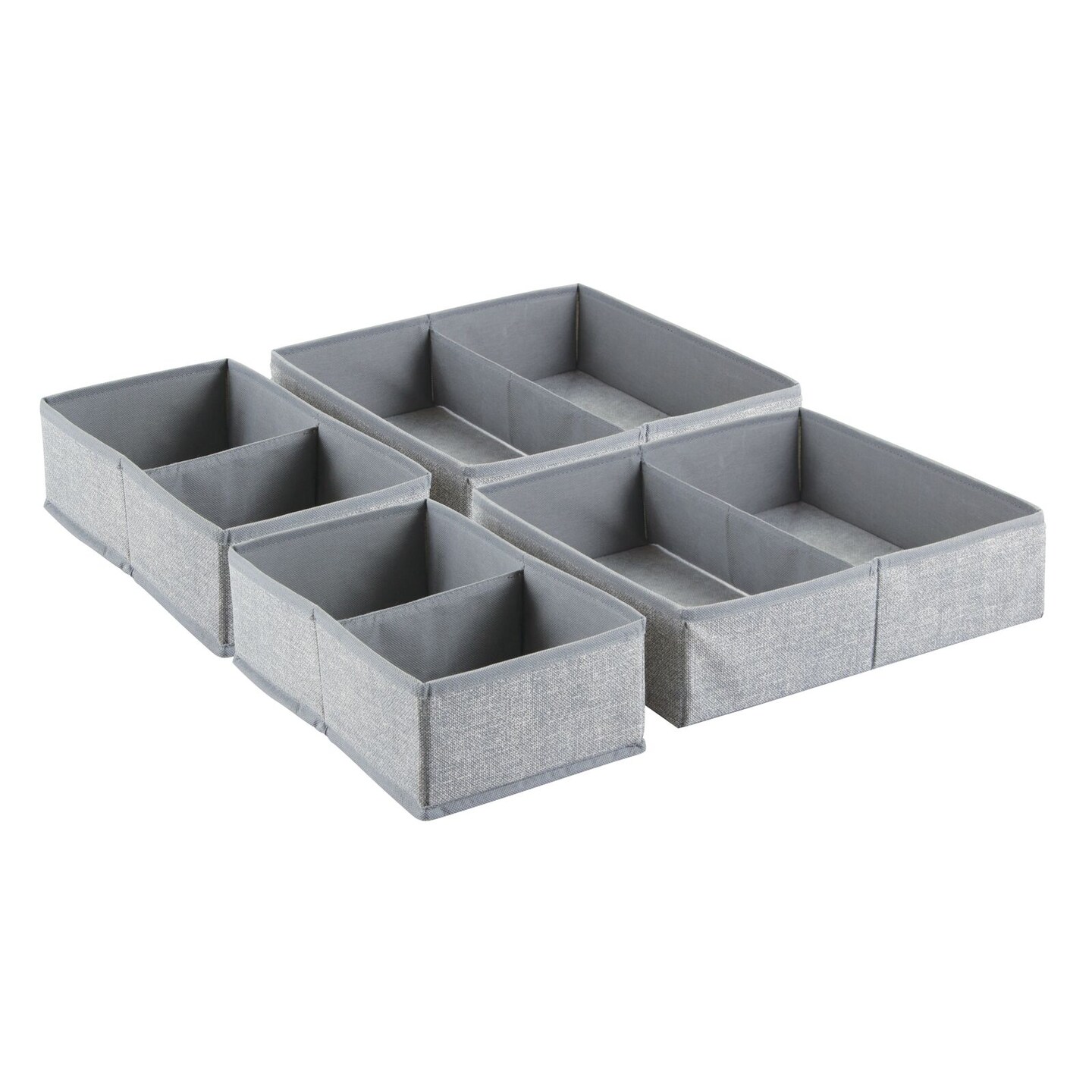 mDesign Fabric Dresser Drawer Storage Organizers, Set of 4