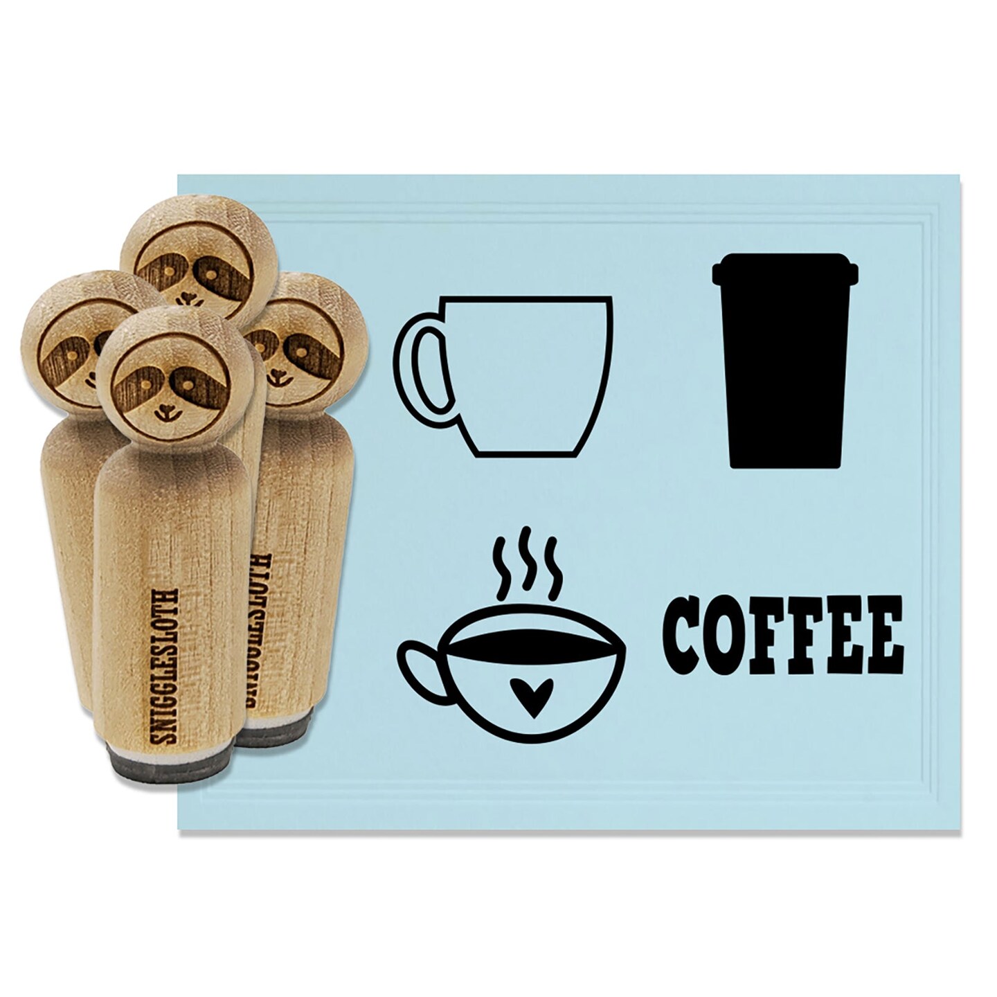 Fun Coffee Cup Travel Mug Rubber Stamp Set for Stamping Crafting Planners