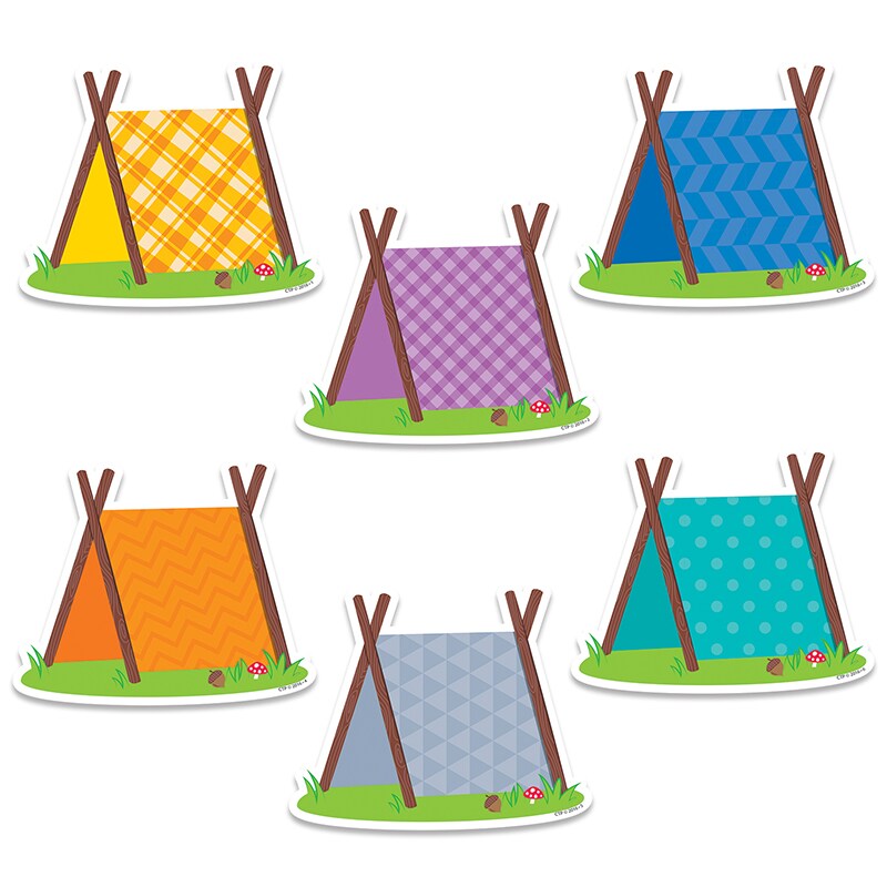 Woodland Friends Pup Tents 6&#x22; Designer Cut-Outs, 36 Per Pack