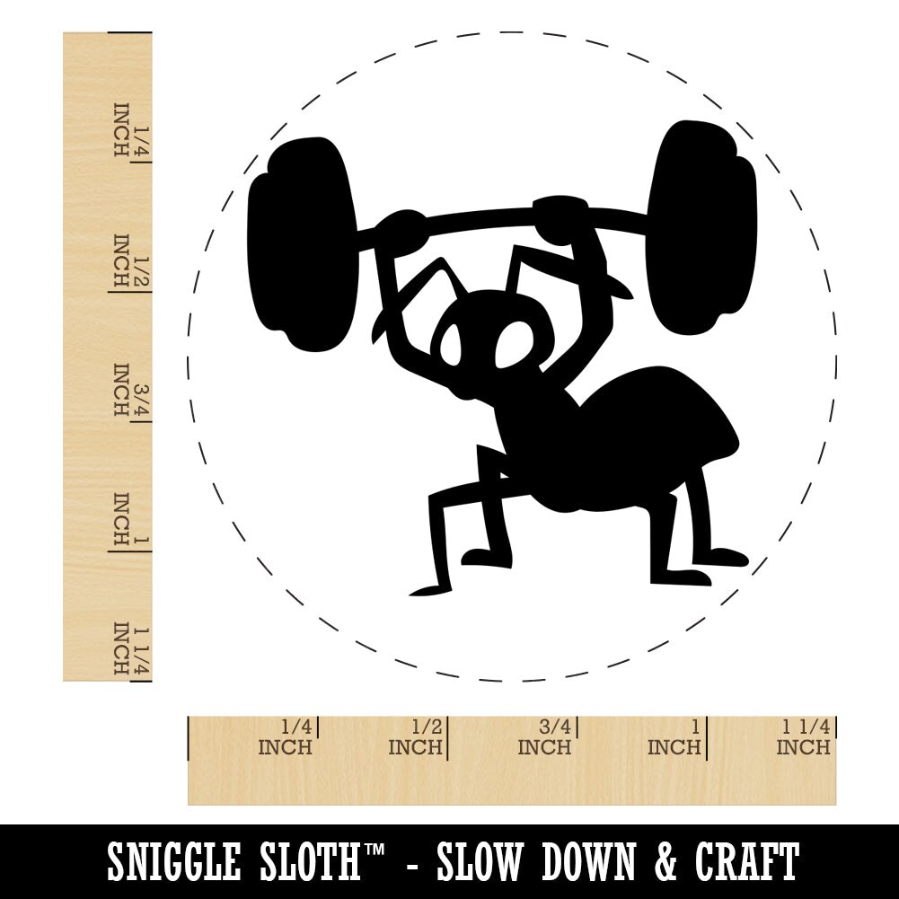 Strong Ant Lifting Barbell Rubber Stamp for Stamping Crafting Planners