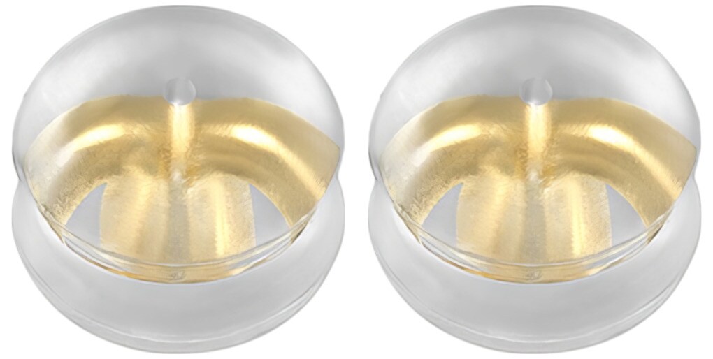 2 14K Yellow Gold Friction Ear Nut with Silicone Cushion 6.5mm Wide&#xA0;x 5.2mm High