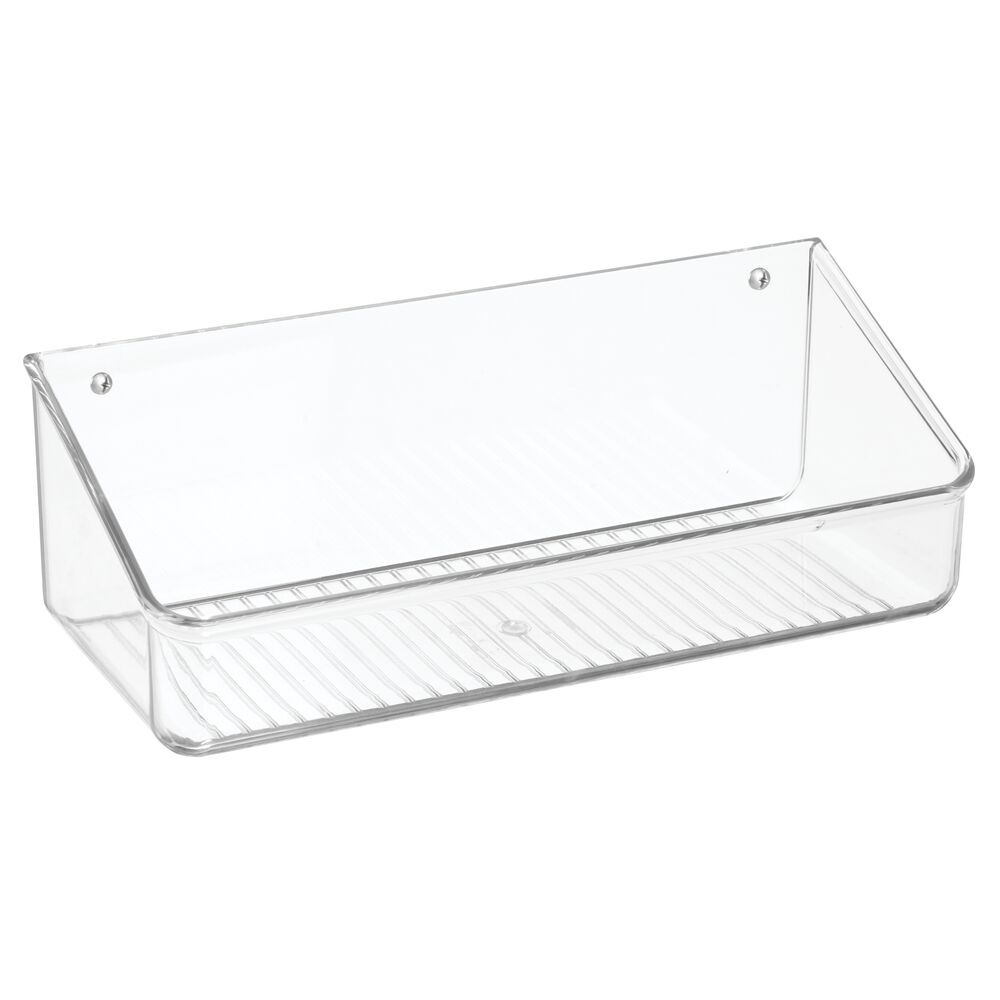 mDesign Wall Mount Plastic Home Storage Organizer Basket, 2 Pack