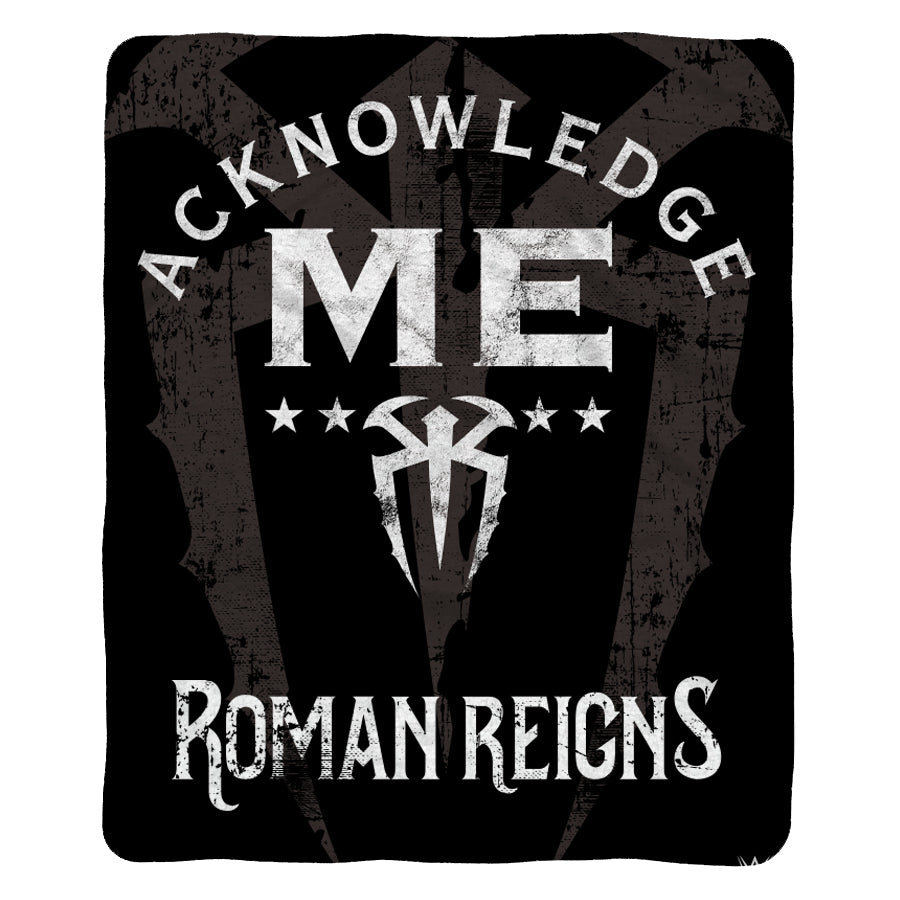 Sleep Squad WWE Roman Reigns 60&#x201D; x 80&#x201D; Raschel Plush Blanket - Acknowledge Me