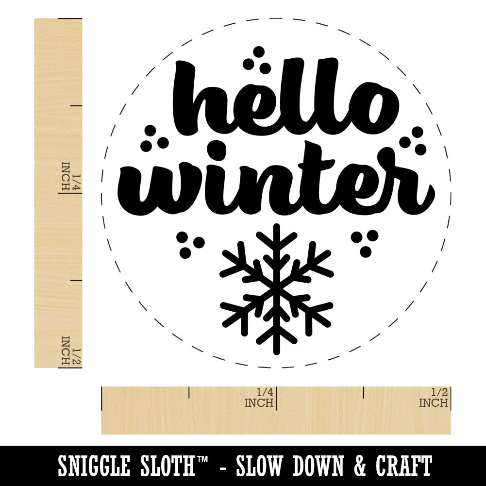 Hello Winter Rubber Stamp for Stamping Crafting Planners