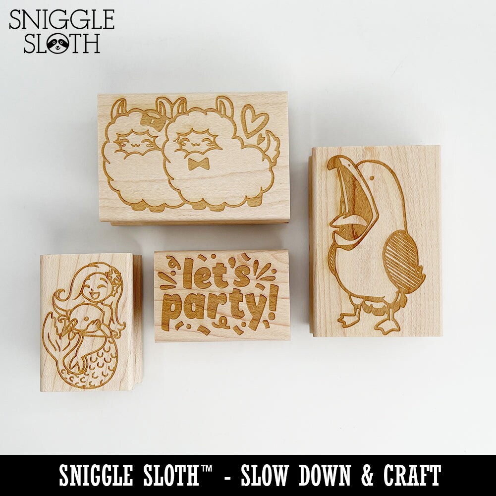 Screaming Hairy Armadillo Rectangle Rubber Stamp for Stamping Crafting