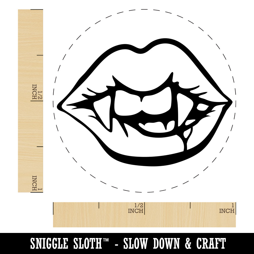 Vampire Lips and Teeth Halloween Rubber Stamp for Stamping Crafting Planners