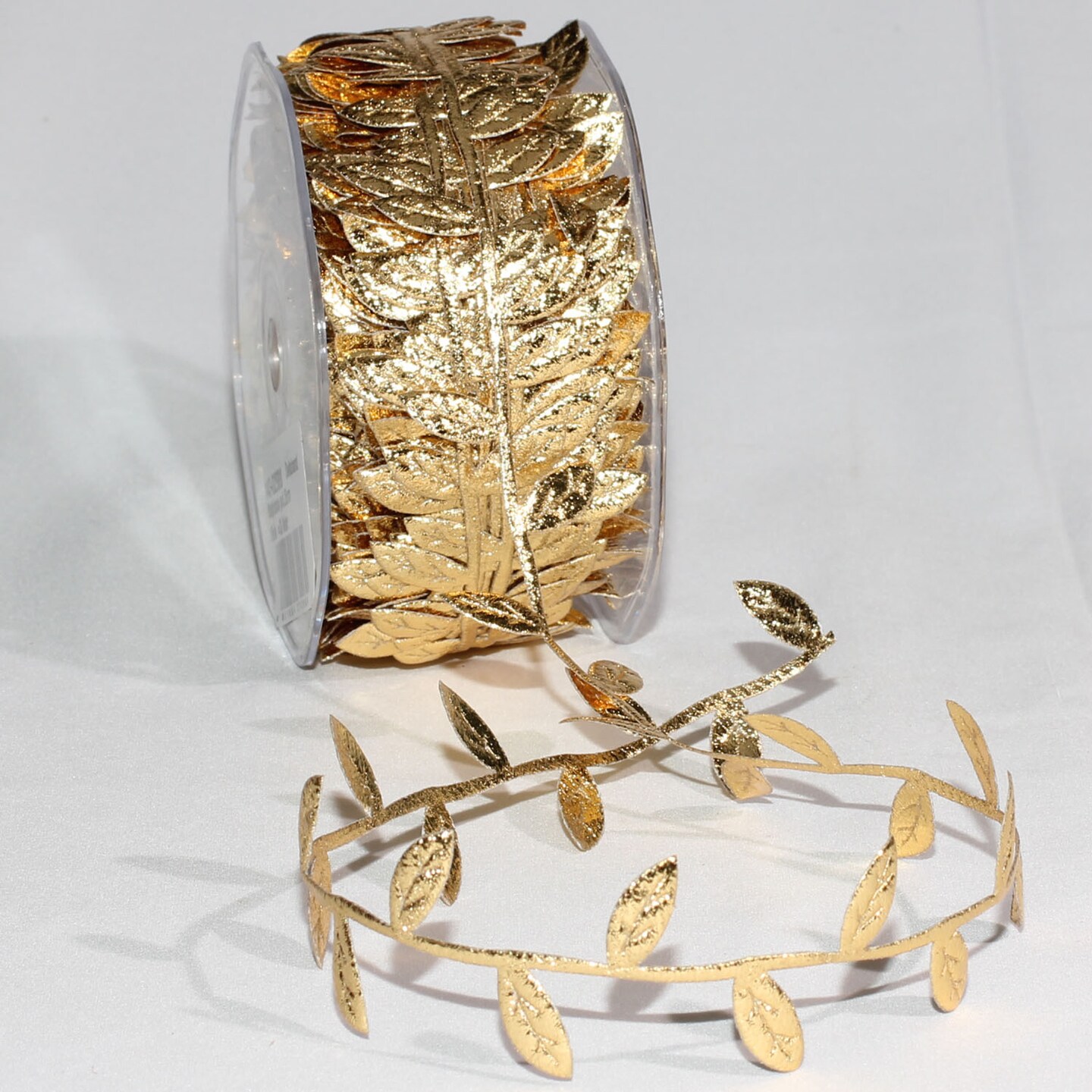 The Ribbon People Fine Gold Solid Leaf Garland Craft Ribbon 1" x 33