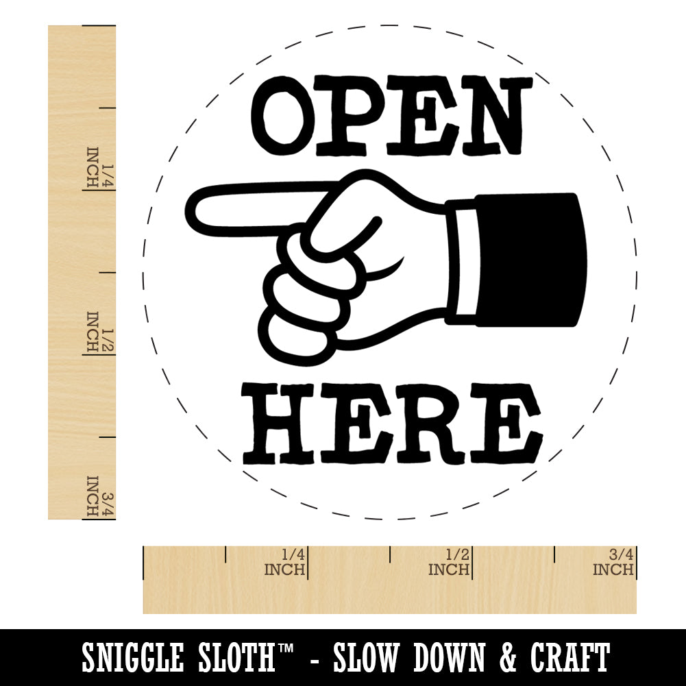 Open Here Pointing Hand Rubber Stamp for Stamping Crafting Planners