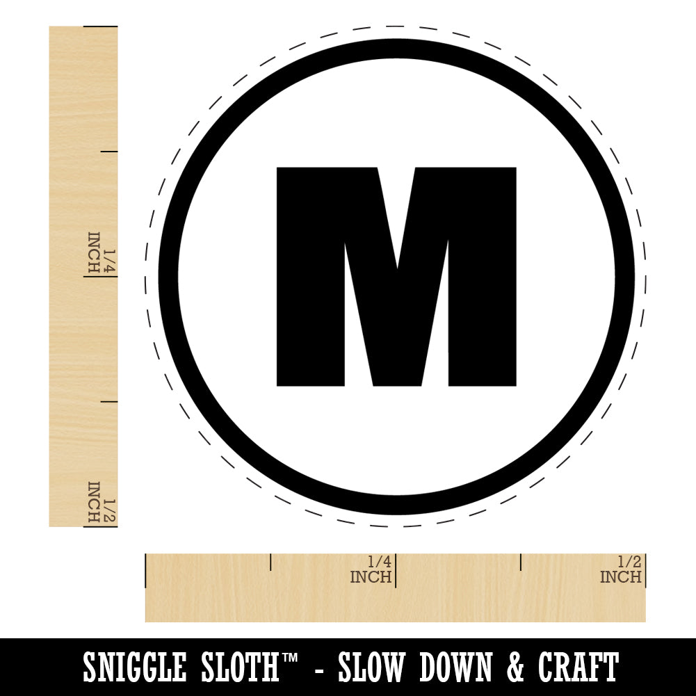 Medium M Size Tag Rubber Stamp for Stamping Crafting Planners